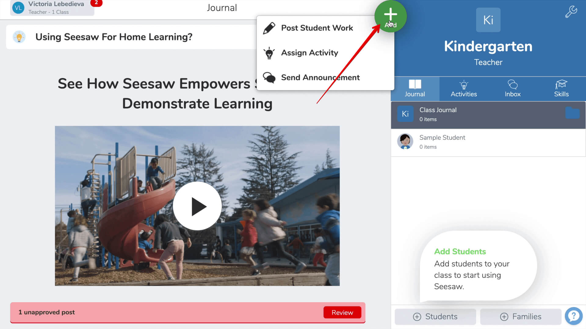 How to add Google Slides to Seesaw