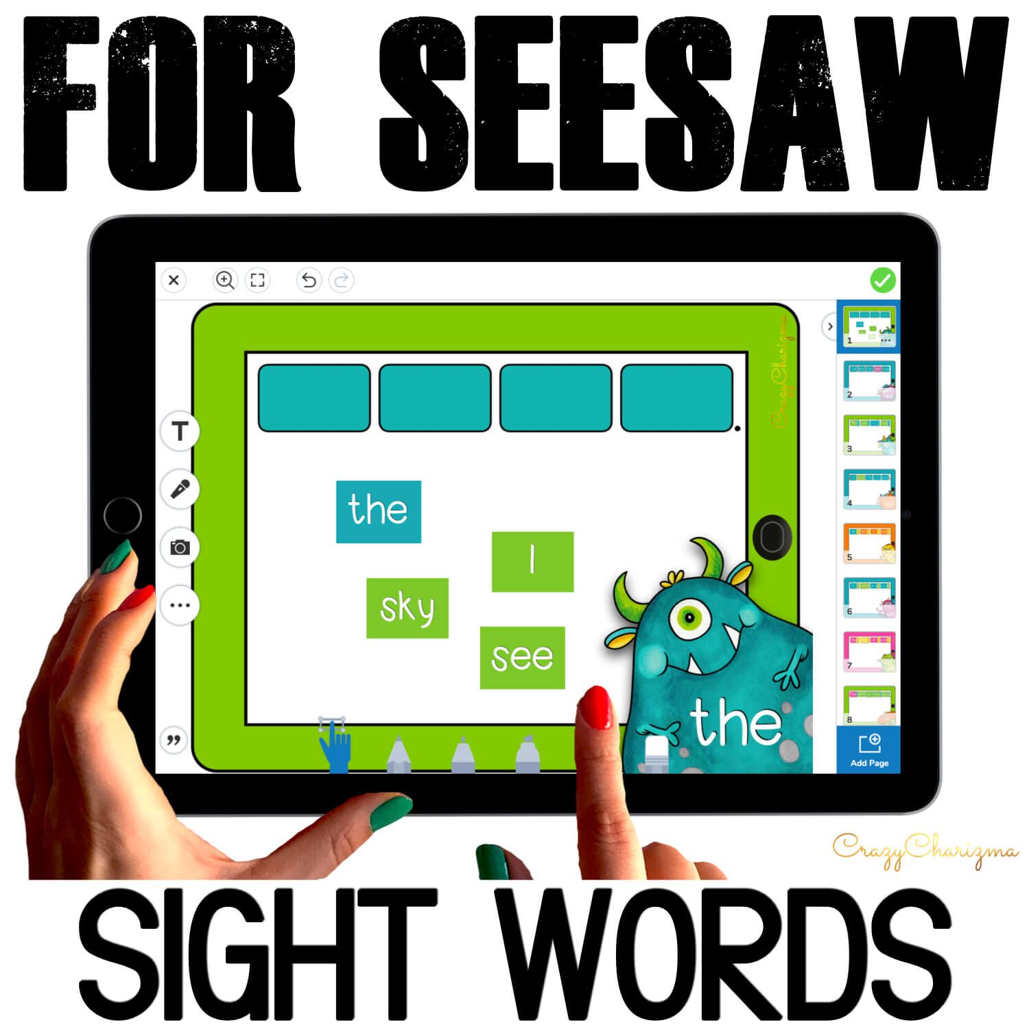 Need fun activities to use in Seesaw? Looking for engaging practice for distance learning? Try paperless sight word sentences with monsters. Perfect for prek, kindergarten, first and second grade!