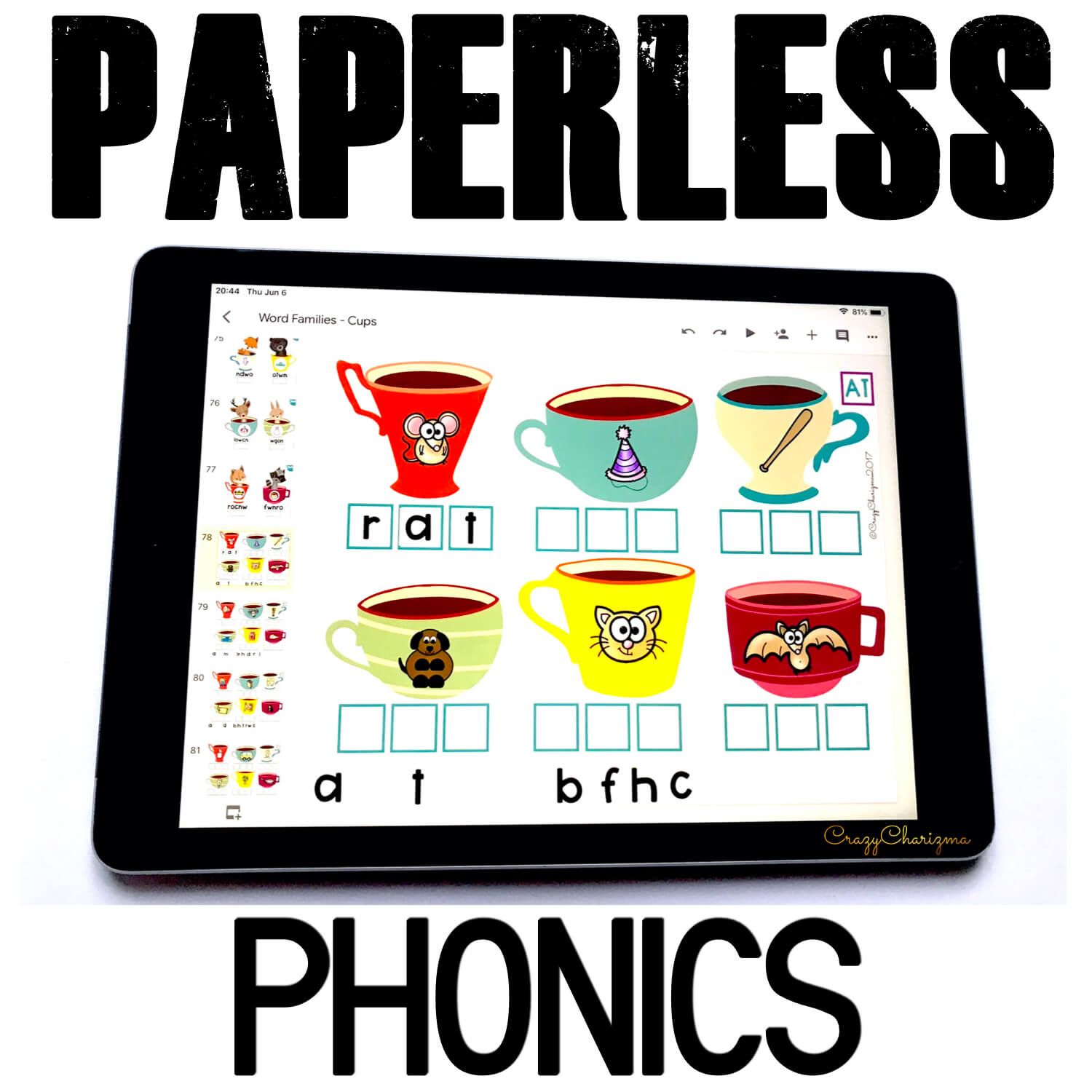 Google Classroom Activities for Kindergarten | Phonics | Animals Cups