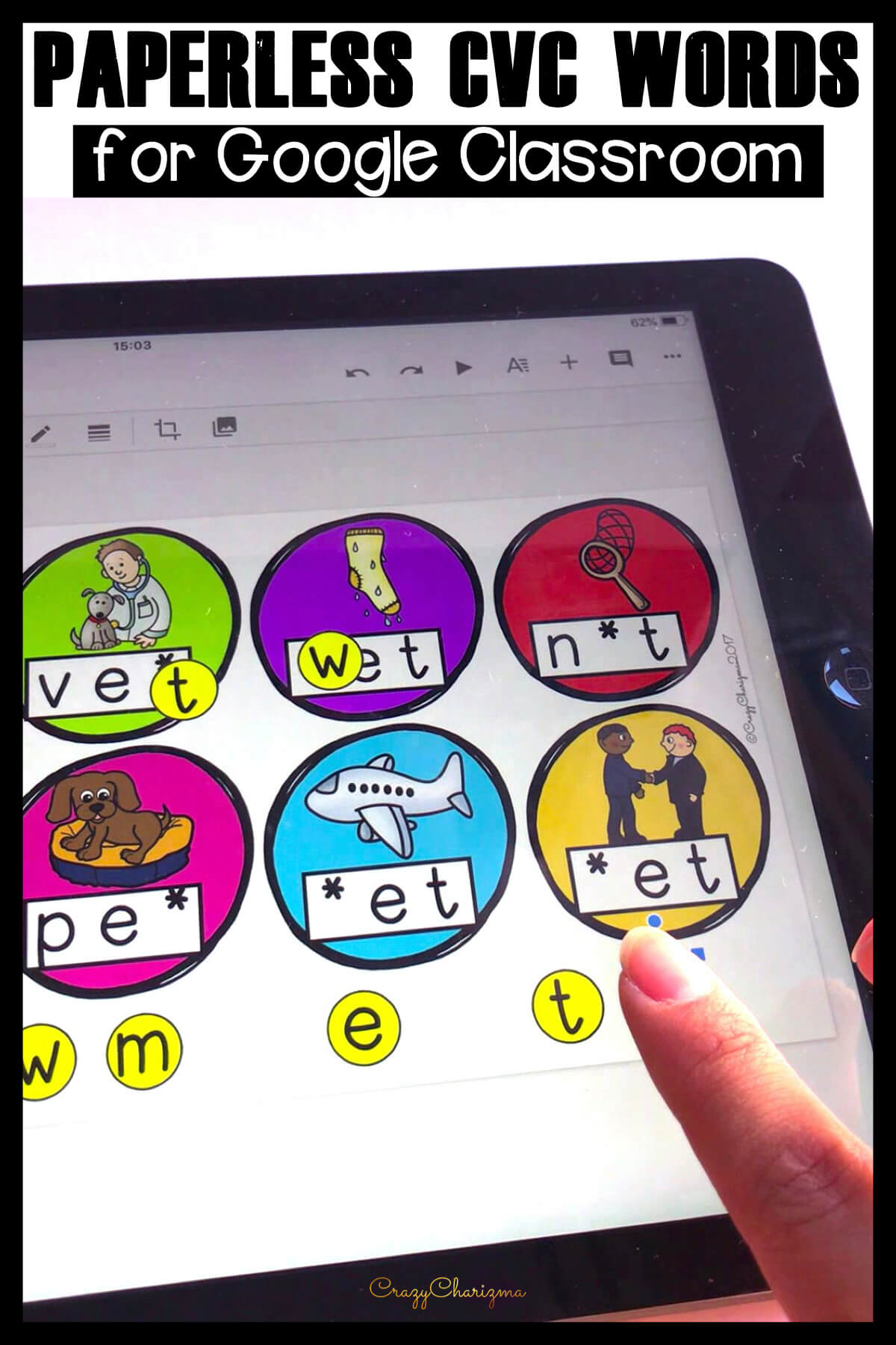 Looking for NO PREP paperless activities to practice CVC words? I've got you covered! Practice word work, words sentences, and read fluency passages. Google Classroom for kindergarten can be fun!