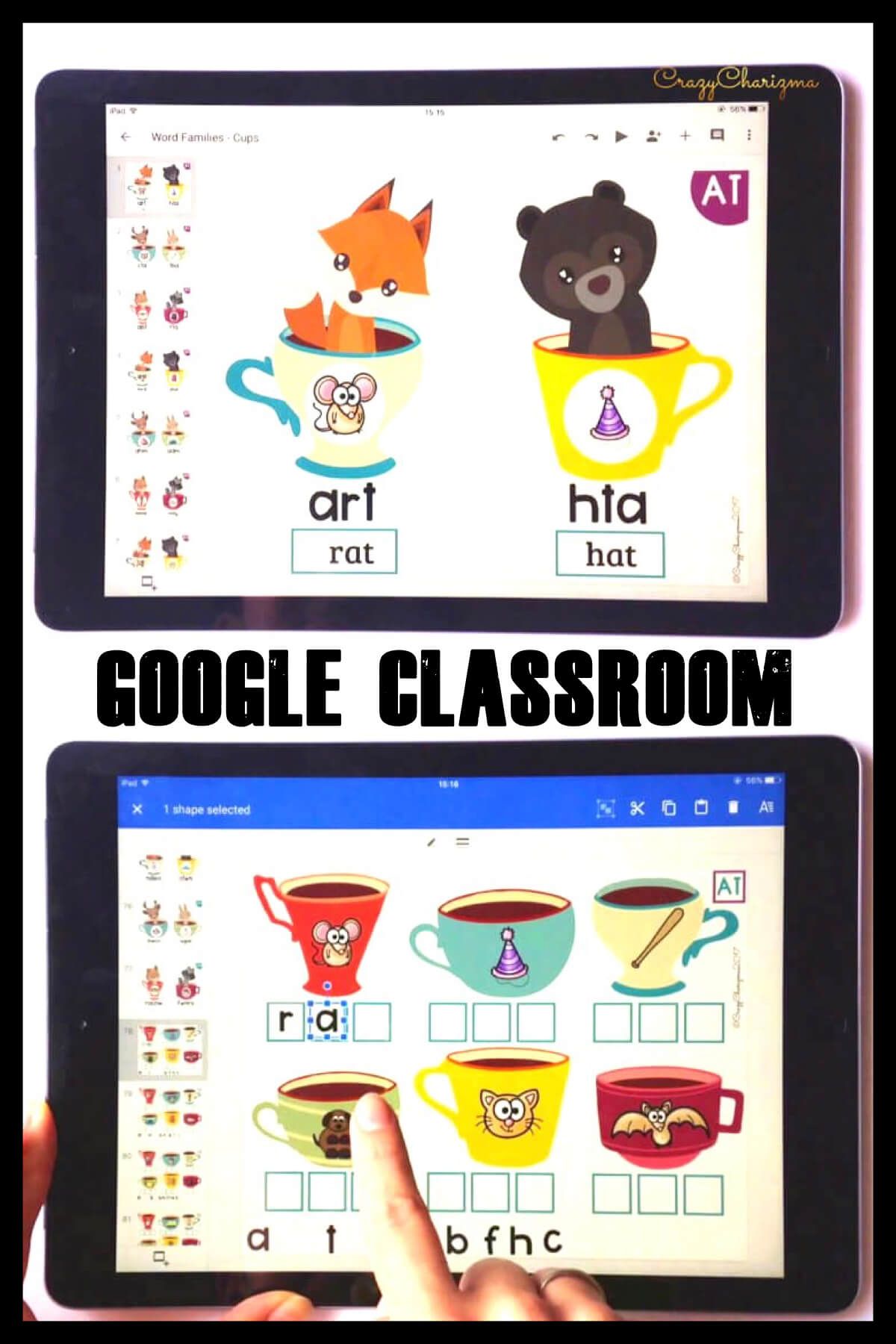 Google Classroom Activities for Kindergarten: Looking for Word Work activities? Need to practice sight words, word families and phonics? Use these reading activities for Google Classroom™. Perfect for guided reading groups, literacy centers and 1:1 work.