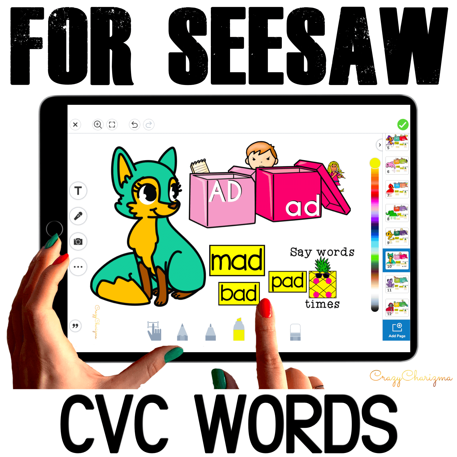 Need fun activities to use in Seesaw? Looking for engaging practice for distance learning? Try paperless CVC words practice with boxes. Perfect for prek, kindergarten, first and second grade!