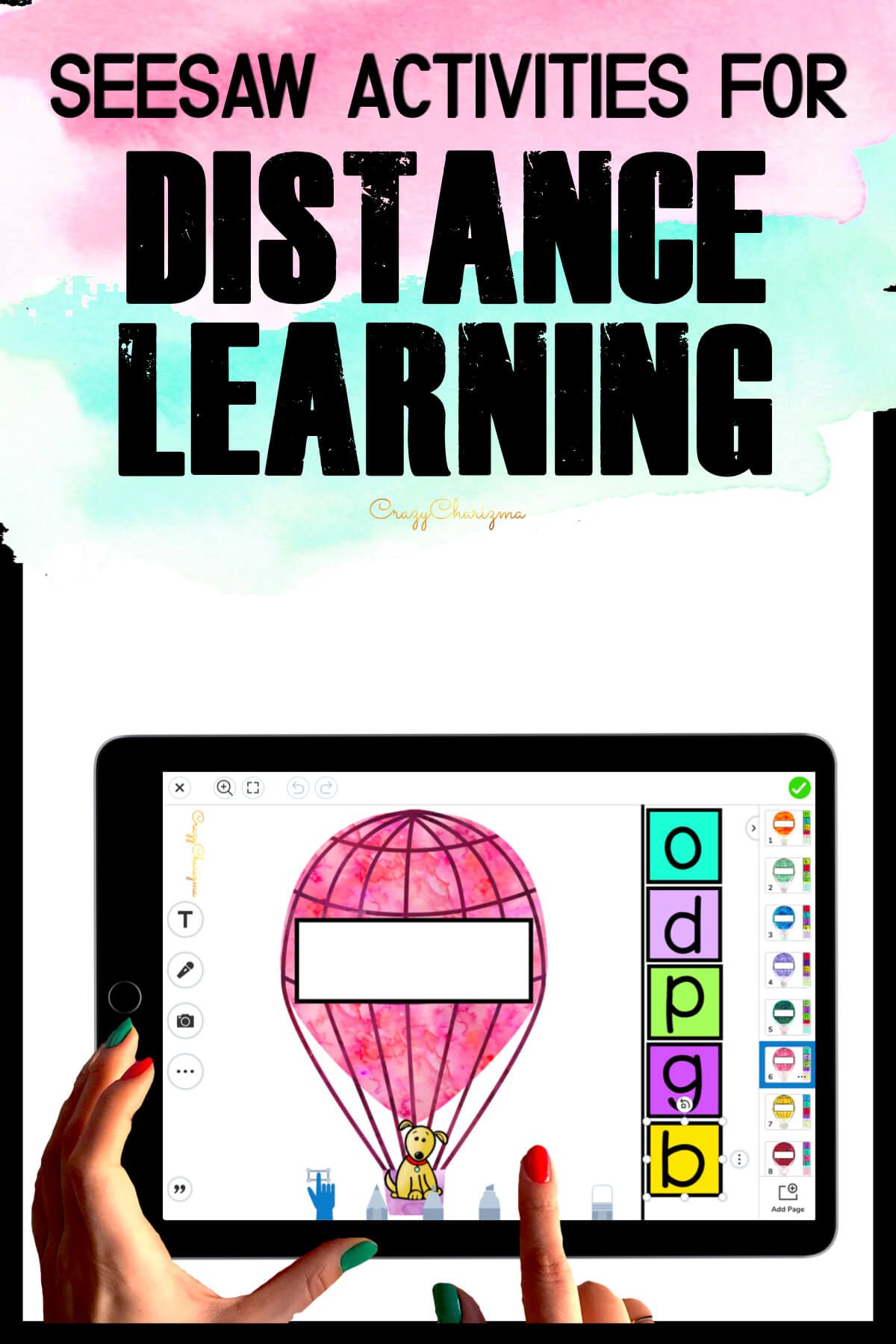 Need fun activities to use in Seesaw? Looking for engaging practice for distance learning? Try paperless CVC words practice with hot air balloons. Perfect for prek, kindergarten, first and second grade!