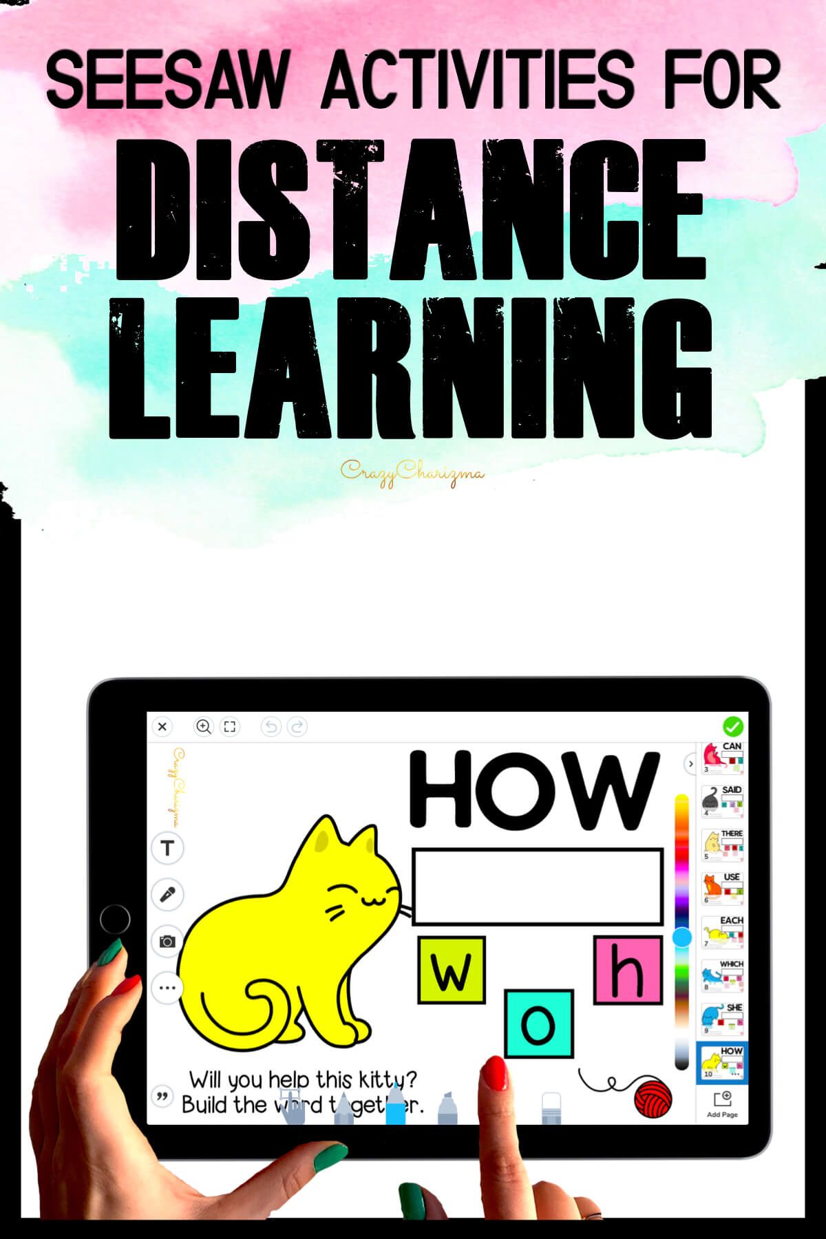 Need fun activities to use in Seesaw? Looking for engaging practice for distance learning? Try paperless sight word practice with cats. Perfect for prek, kindergarten, and first grade!