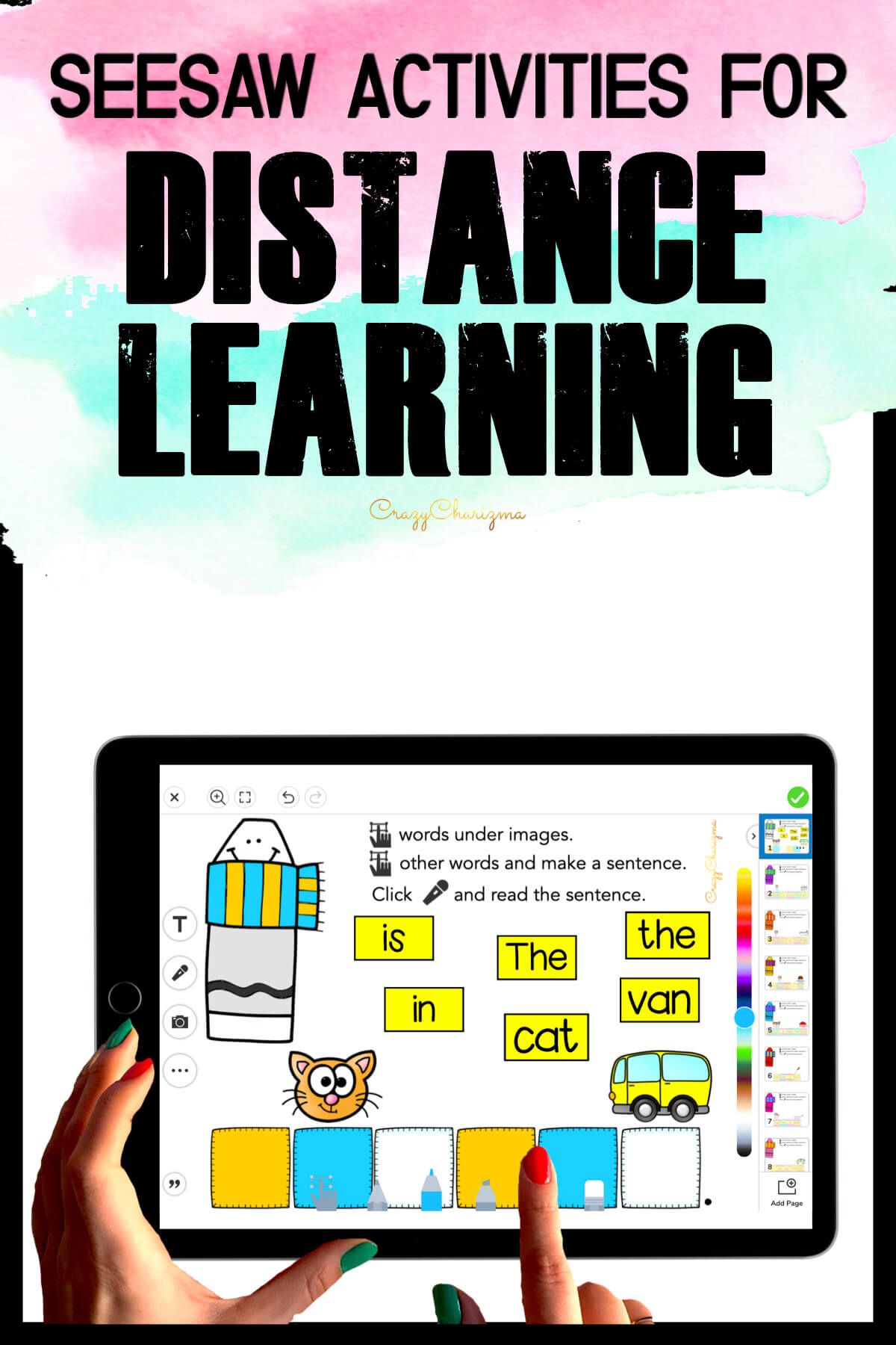 Need fun activities to use in Seesaw? Looking for engaging practice for distance learning? Try reading paperless phonics sentences with crayons. Perfect for kindergarten, first and second grade!