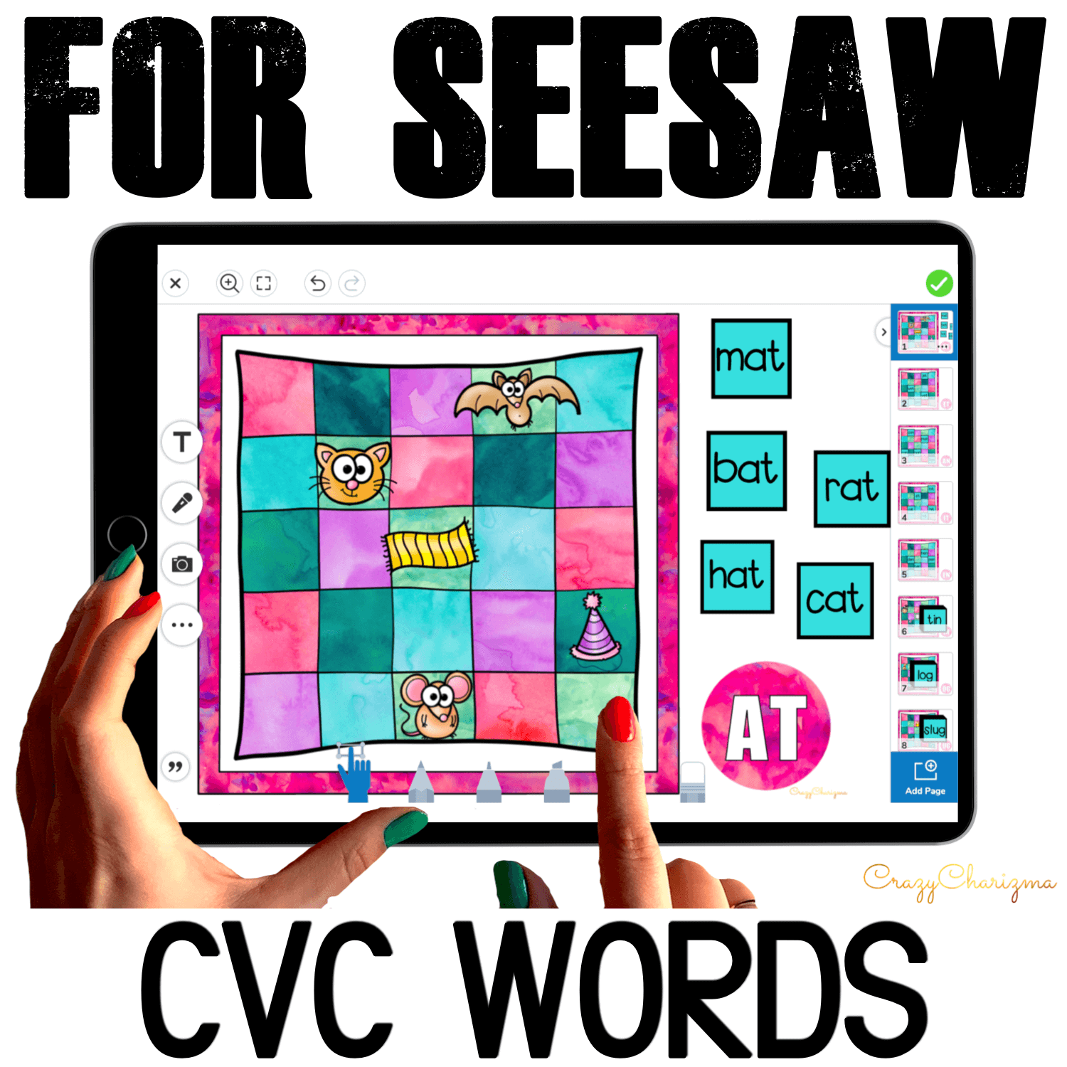 Need fun activities to use in Seesaw? Looking for engaging practice for distance learning? Try paperless CVC words practice with quilts. Perfect for prek, kindergarten, first and second grade!