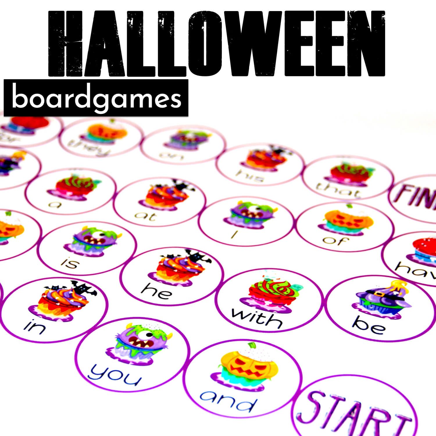 Free Sight Words Boardgames (Halloween Theme)