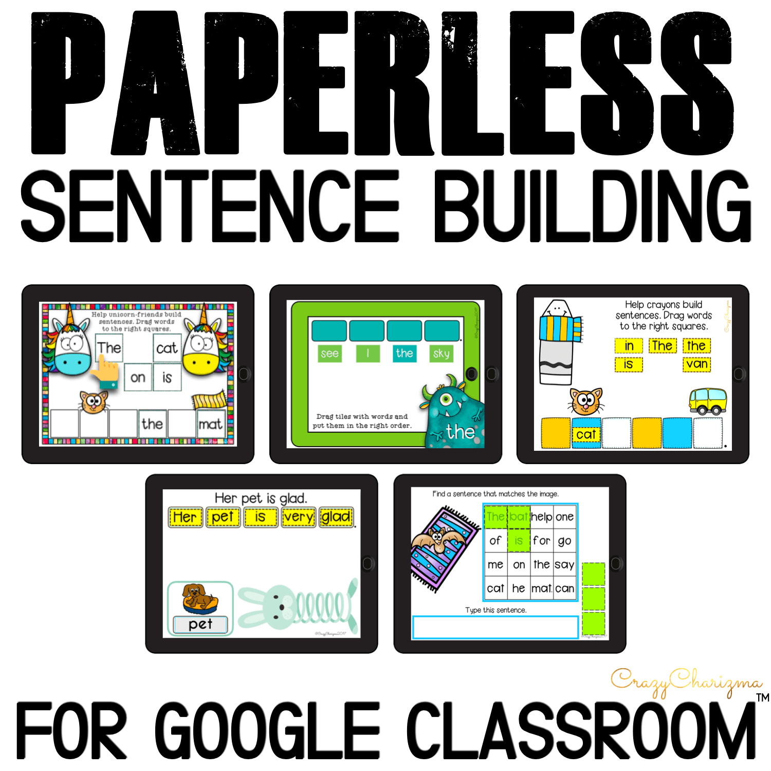 Are you looking for fun ways to practice sentence building during distance learning? Check out the bundle of Google Classroom activities with engaging ways to practice building sentences for kids!