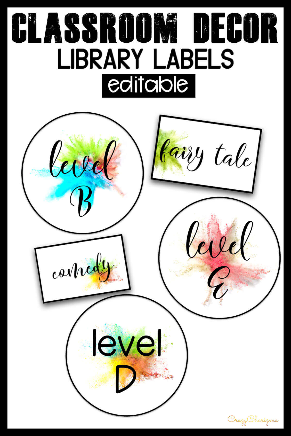 Decorate your classroom this year with this stylish SPLASH decor set. There are over 300+ pages of printables. Find inside classroom jobs labels, name tags, alphabet posters, numbers posters, centers signs, table signs, hall passes, schedule, calendar elements and various editable templates to make your own pieces.