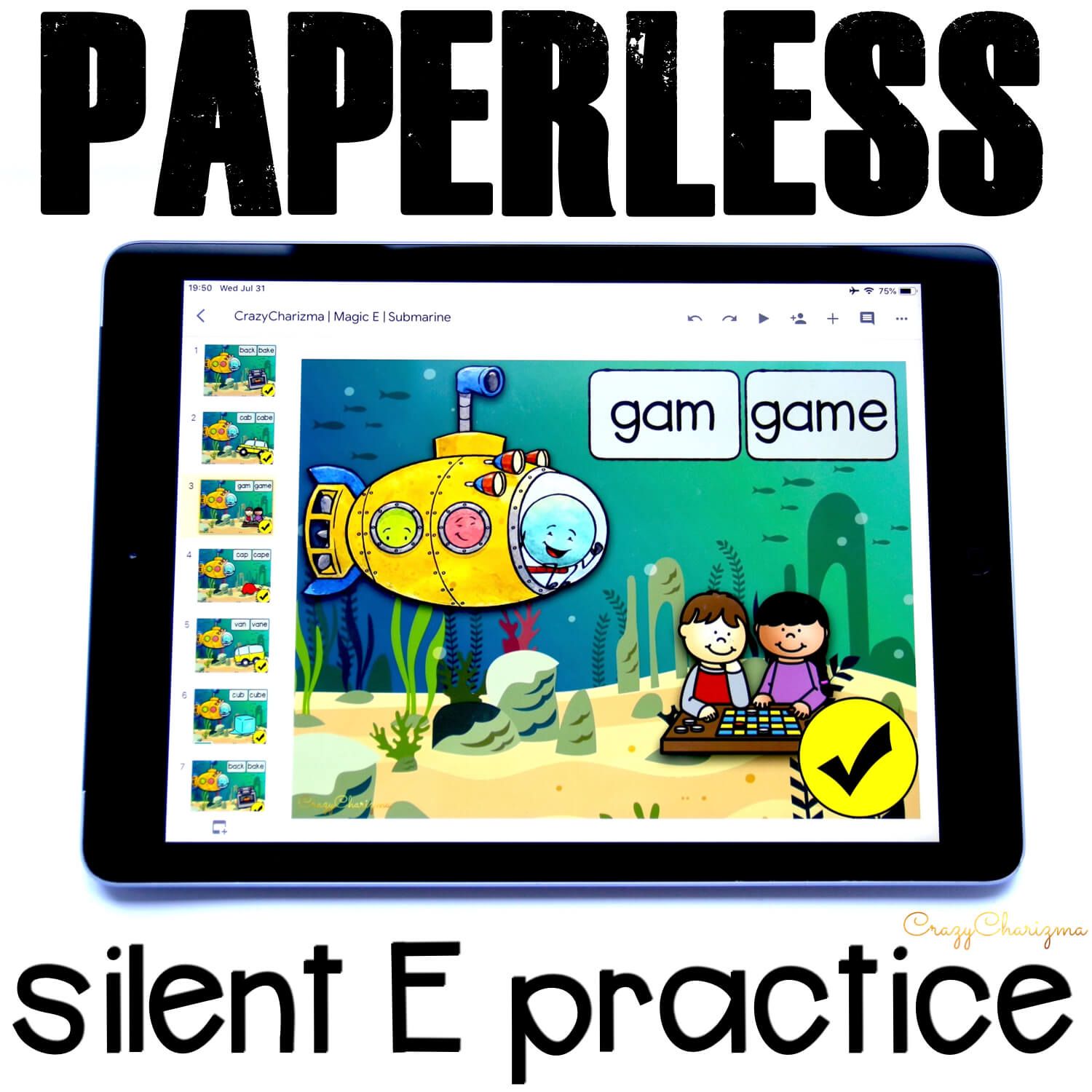 Need a cool game to practice magic E? No matter what they call it (silent e or sneaky e), your kids will enjoy this paperless activity. It's perfect for iPads and Chromebooks. Have fun with Google Classroom!