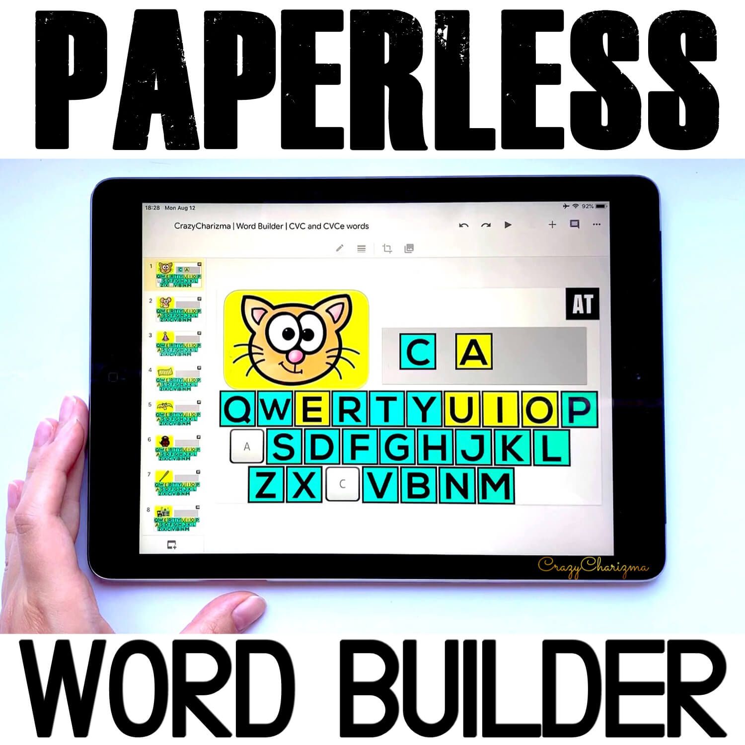 Need an engaging way to practice CVC and CVCe words? Use the PAPERLESS word builder. Perfect for Google Slides and Google Classroom. Kids will ask for these games over and over!