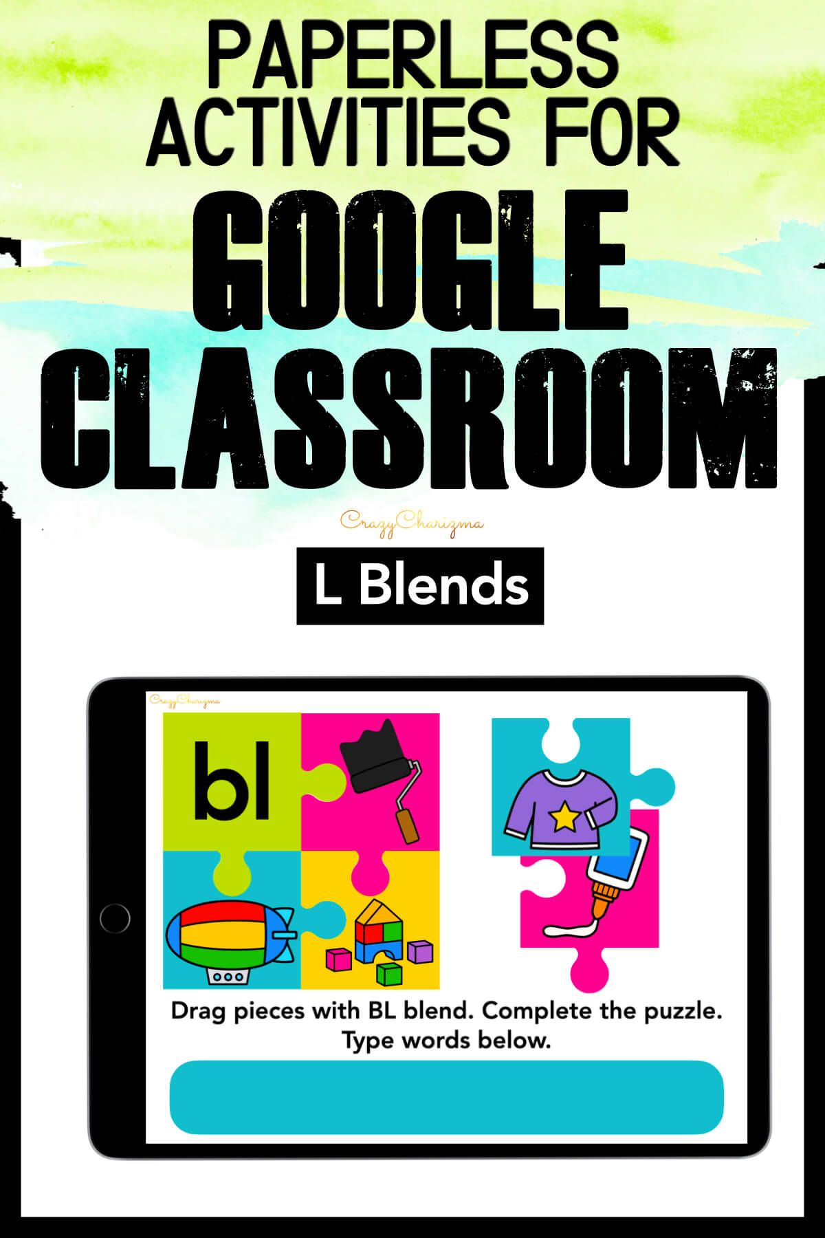 Need to practice beginning L BLENDS in a fun way? Check out these interactive puzzles for Google Classroom. Kids will match pieces of puzzles (images to the blend) and type the words.