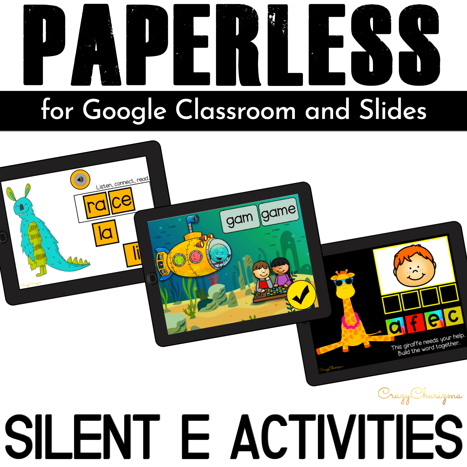 Need cool games to practice magic E? No matter what they call it (silent e or sneaky e), your kids will enjoy these paperless activities. The bundle is perfect for iPads and Chromebooks. Have fun with Google Classroom!