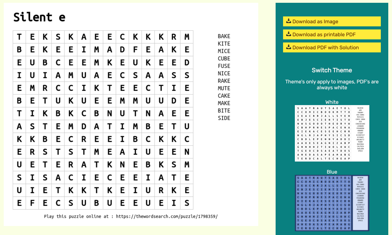 download or print the word search