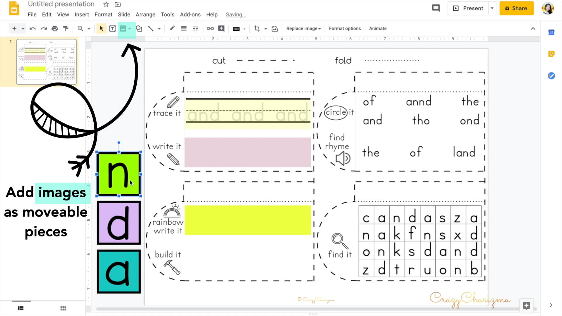 Add images as moveable pieces