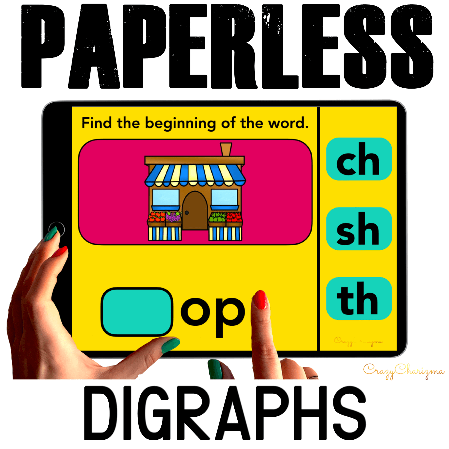 Need to practice beginning and ending digraphs CH, SH, TH in a fun way? Check out these interactive slides for Google Classroom. Kids will drag the beginning or ending of the word (images will help).