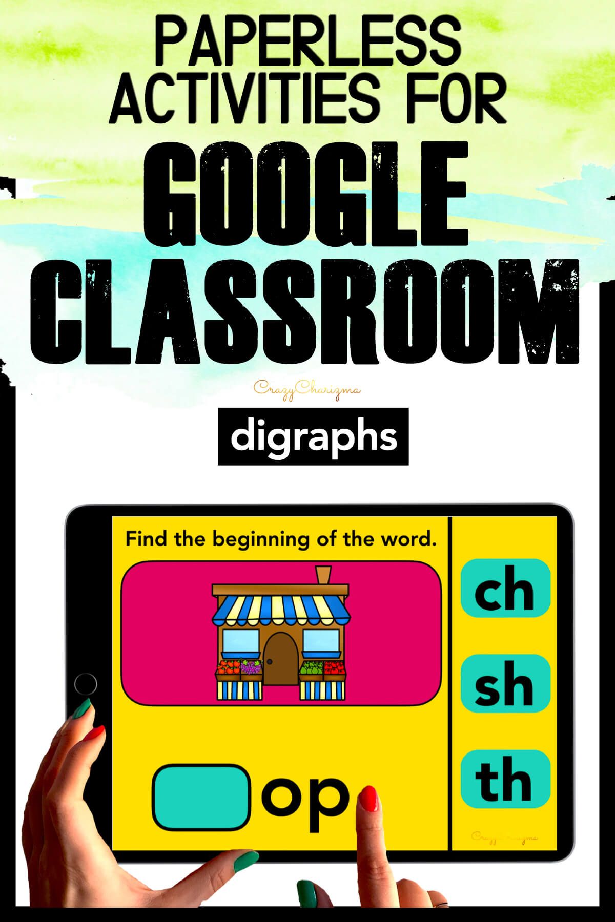 Need to practice beginning and ending digraphs CH, SH, TH in a fun way? Check out these interactive slides for Google Classroom. Kids will drag the beginning or ending of the word (images will help).