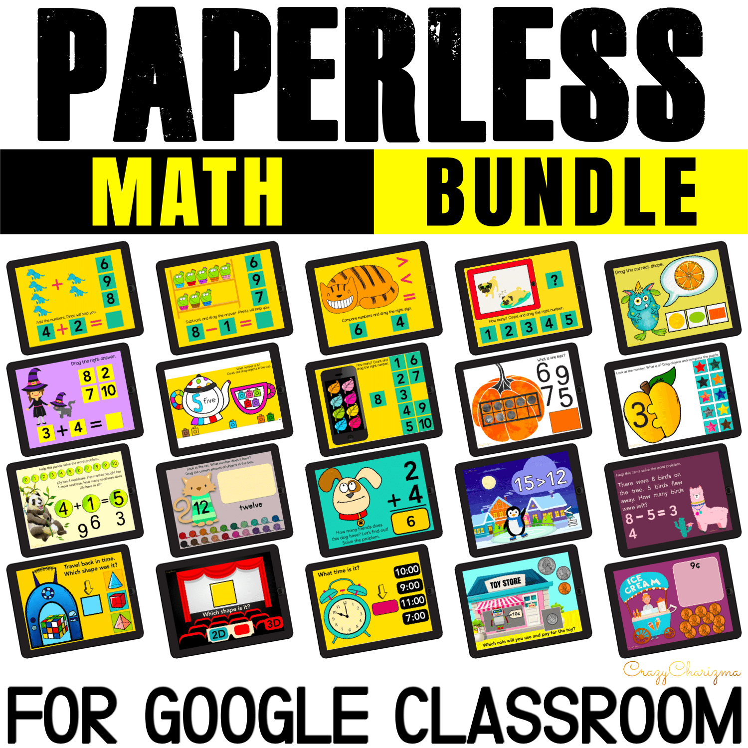 Need engaging digital math games for Google Classroom? Save your time and prep - get interactive slides to practice kindergarten math. Perfect to use for centers, assessment, independent practice, early finishers, homework, group work, as well as during distance learning or hybrid.