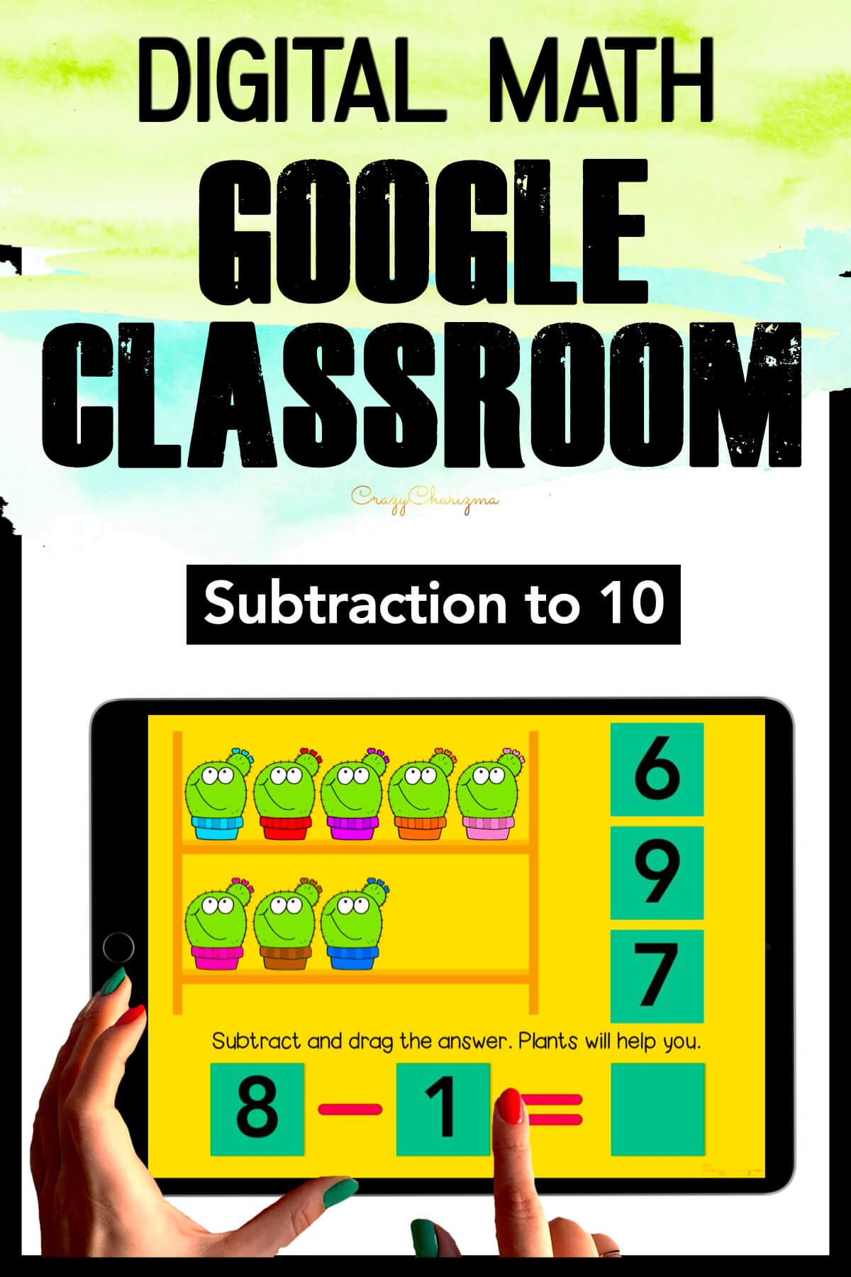 Need engaging Subtraction to 10 Google Slides practice? Have fun with this math center. Kids will add numbers and drag moveable pieces with the correct answer. Pictures of plants will help! This paperless set is perfect for Google Classroom and Google Slides.