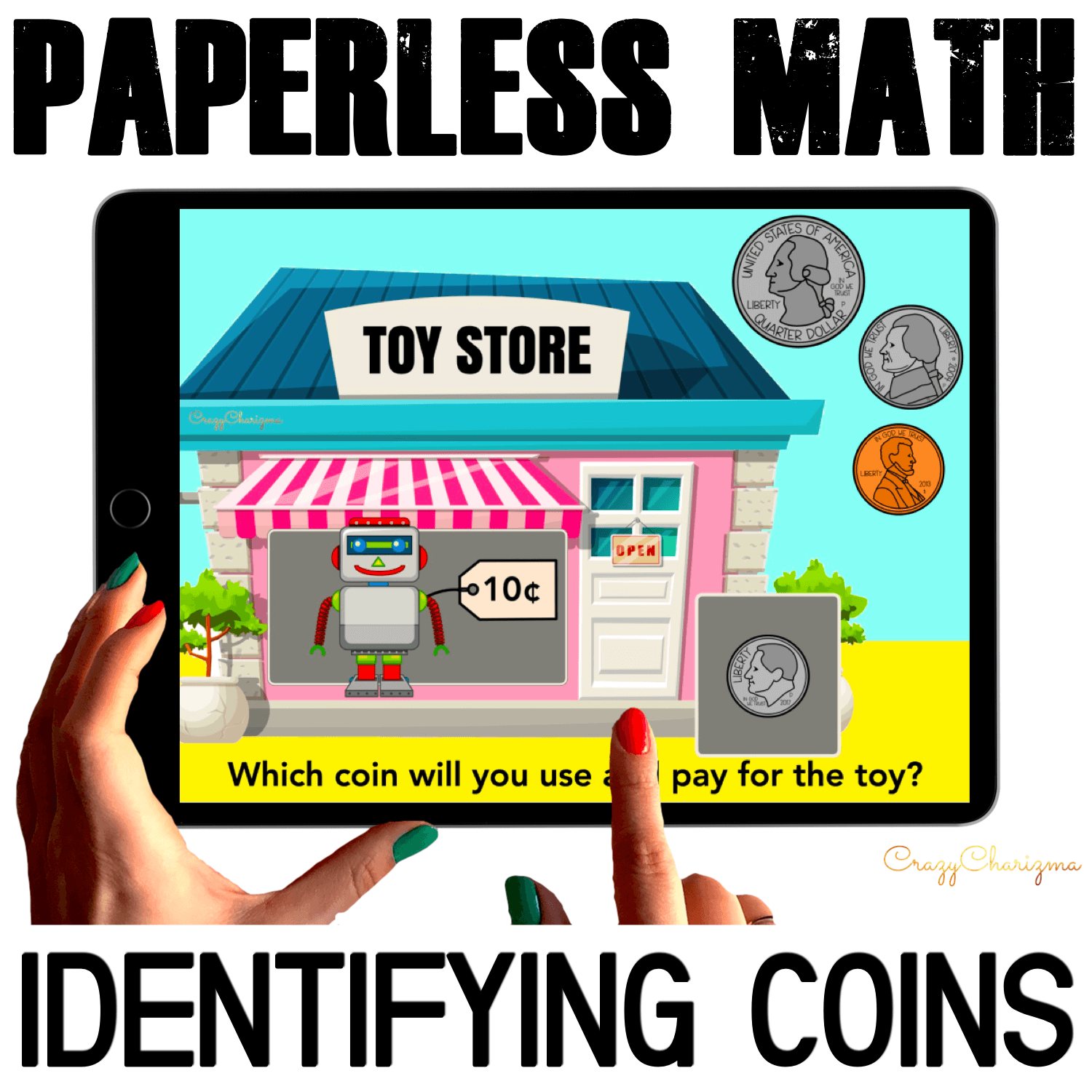 This resource is great for helping students identify coins and their values. Also, they will count various coins and "pay for the toy in the toy store". Perfect to use for centers, assessment, independent practice, early finishers, homework, group work, as well as during distance learning or hybrid.