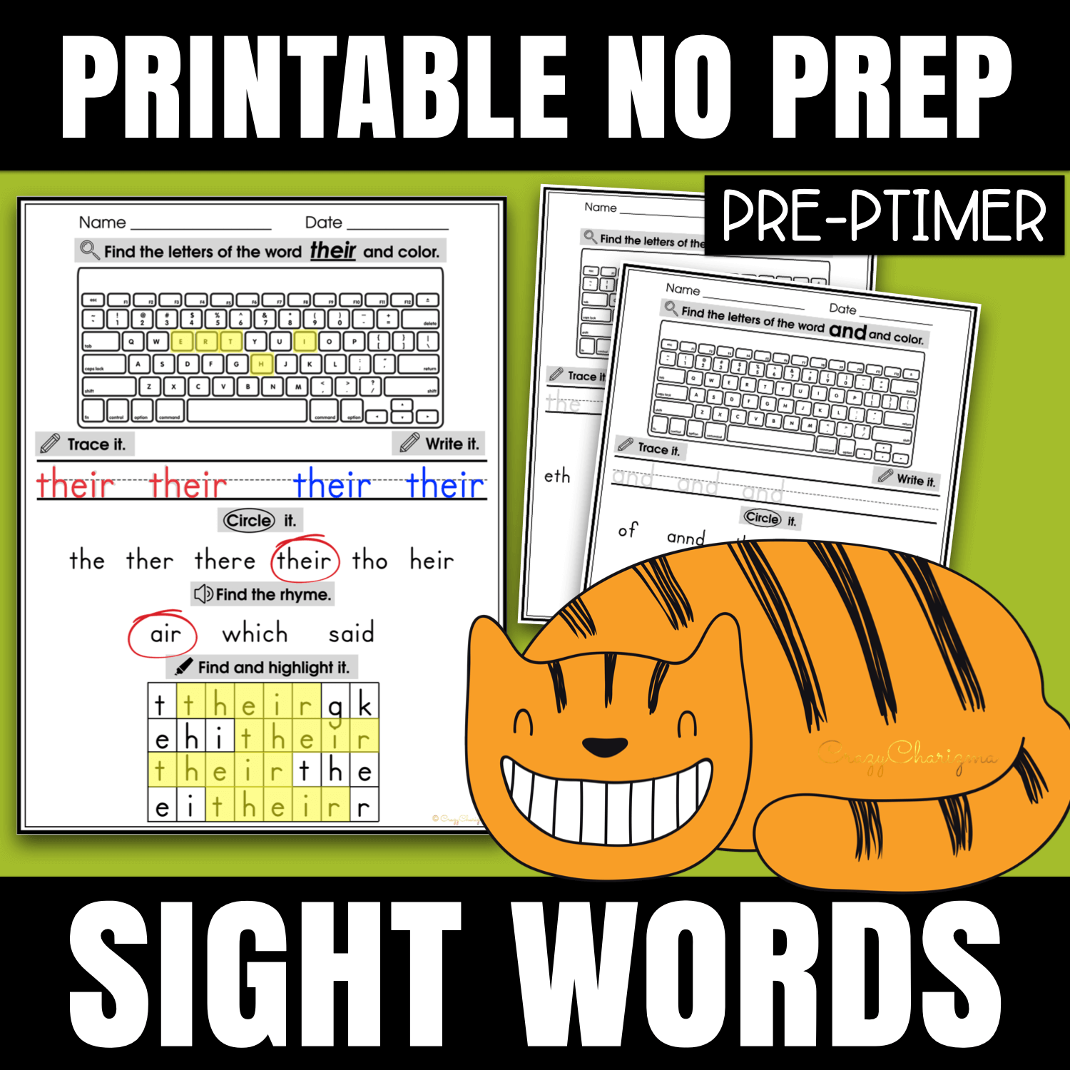 Preprimer Sight Words Worksheets