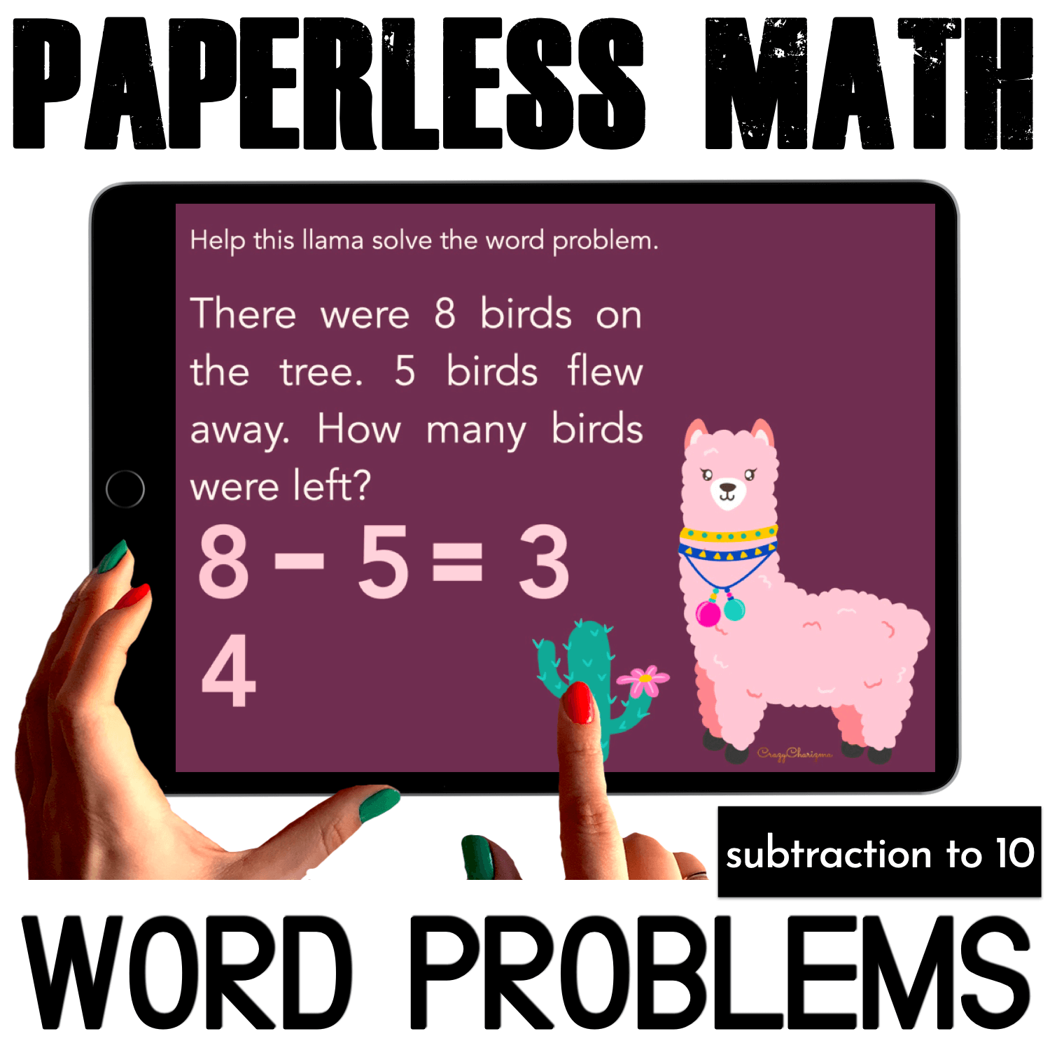 Subtraction Word Problems to 10 Google Classroom