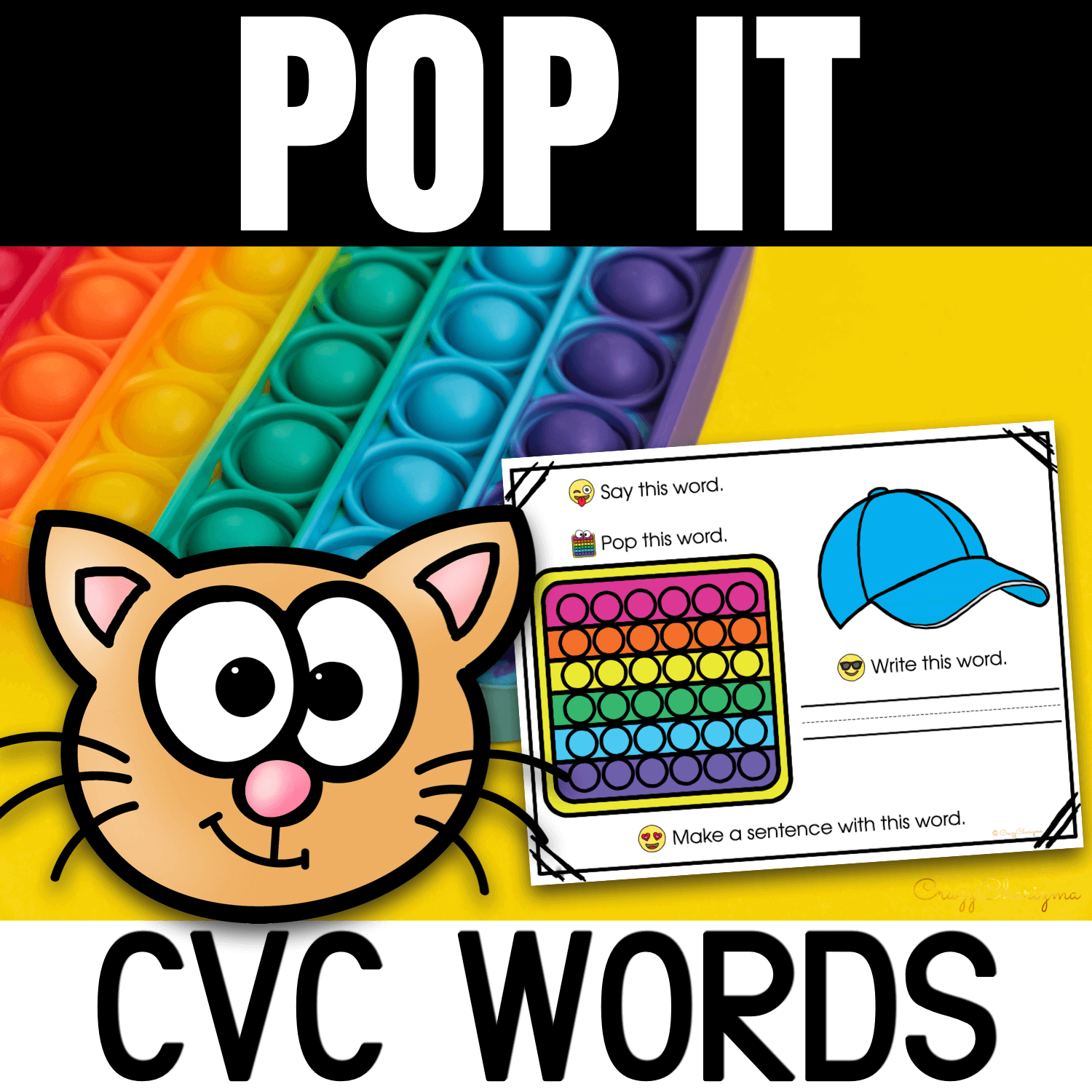 Grab fun hands-on pop it activities to practice blending CVC words! This set is perfect for morning work, small group, early finishers, table time, arrival activity, review, or a center activity.