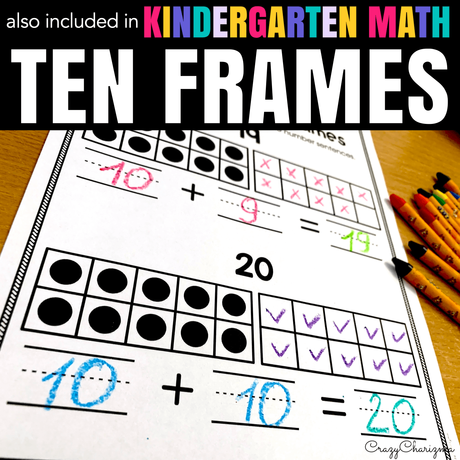 Teen Numbers Practice with Ten Frame Addition Worksheets
