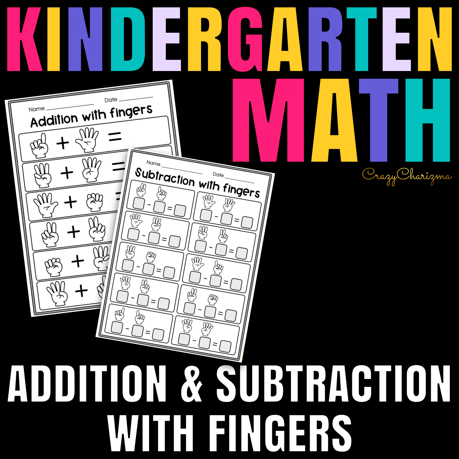 Practice addition and subtraction to 10 with fingers using these no prep worksheets. Find inside 15 pages of practice!