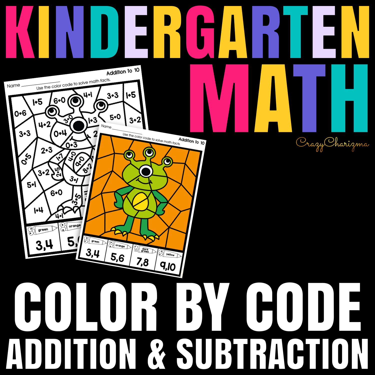 Addition and Subtraction Color by Code Worksheets
