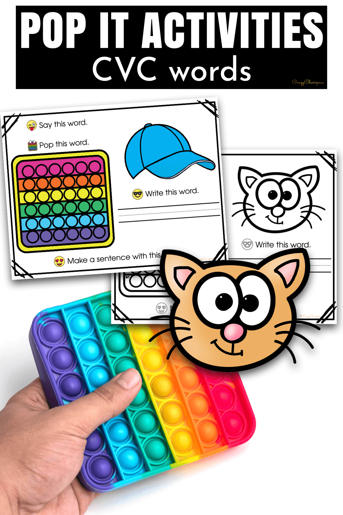 Grab fun hands-on pop it activities to practice blending CVC words! This set is perfect for morning work, small group, early finishers, table time, arrival activity, review, or a center activity.