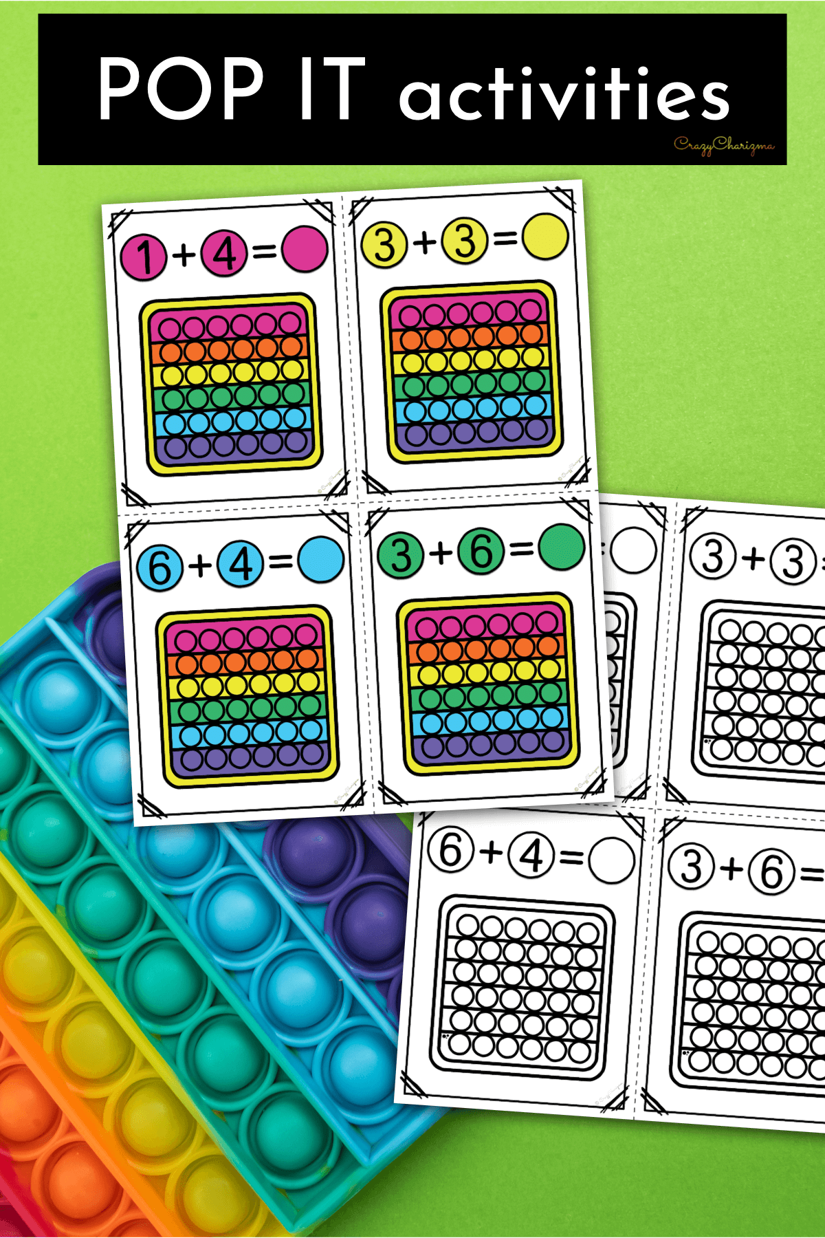 Grab fun hands-on pop it activities to practice addition to 10! Perfect for morning work, small group, early finishers, table time, arrival activity, review, or a center activity.
