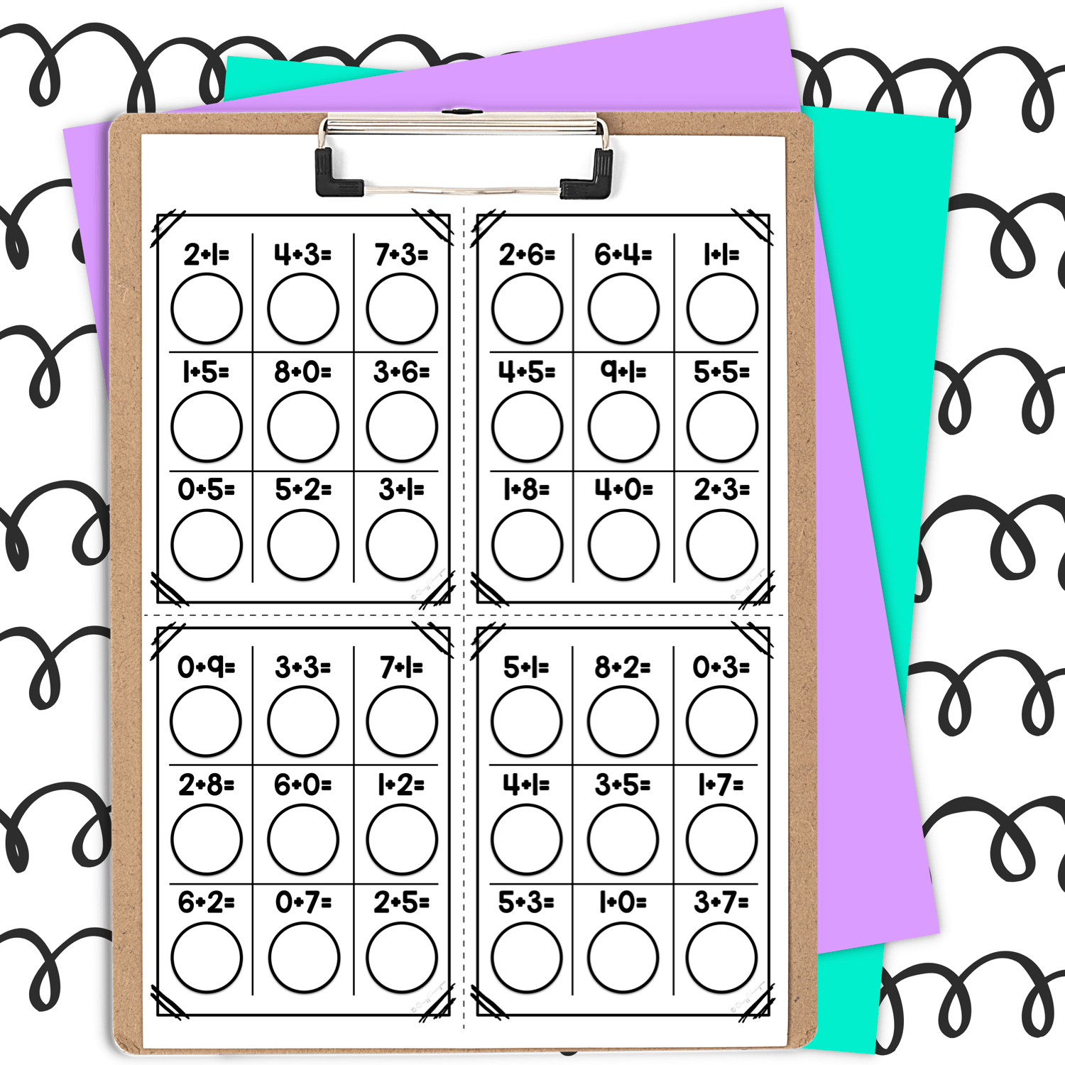 Printable & Digital Tic Tac Toe Math Games for Addition Fact Fluency  Practice