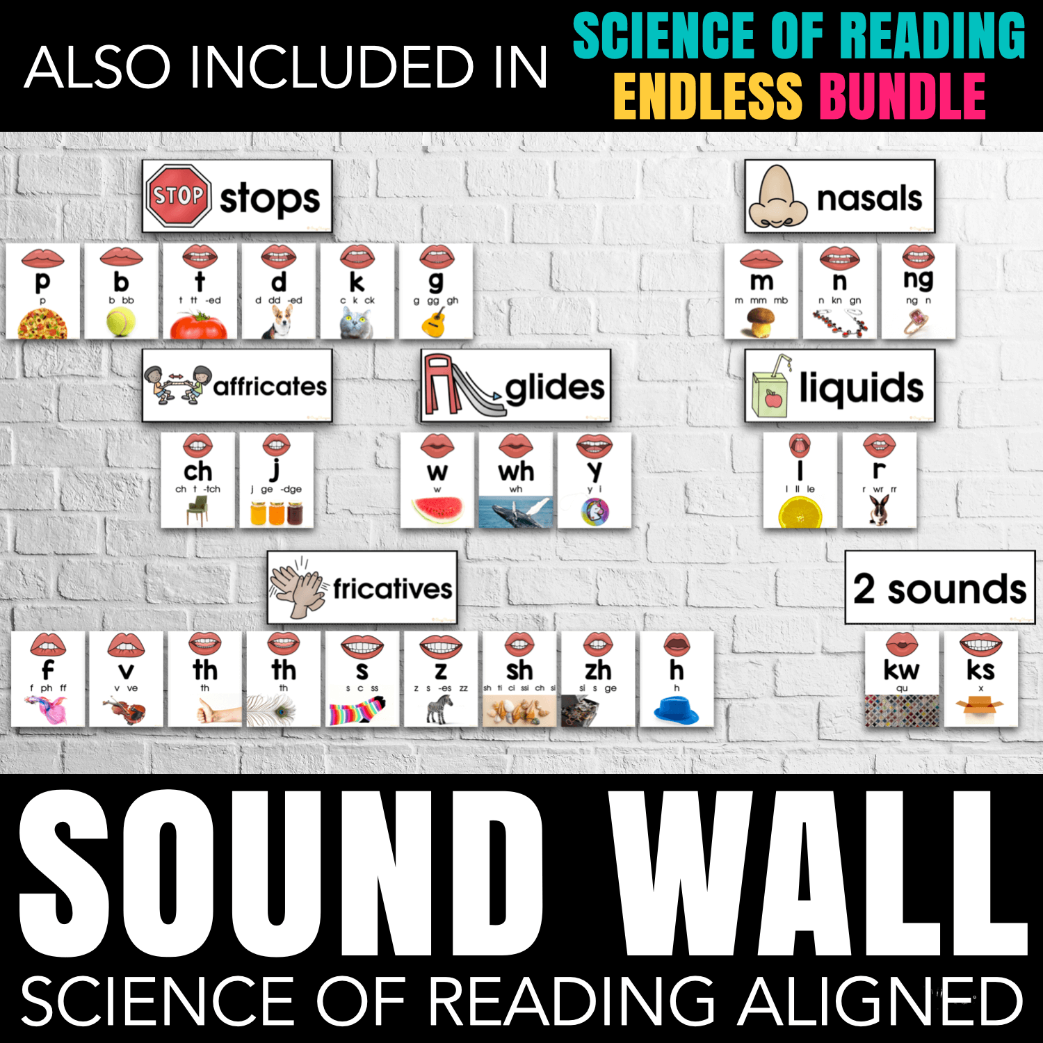 Sound Wall with Mouth Pictures