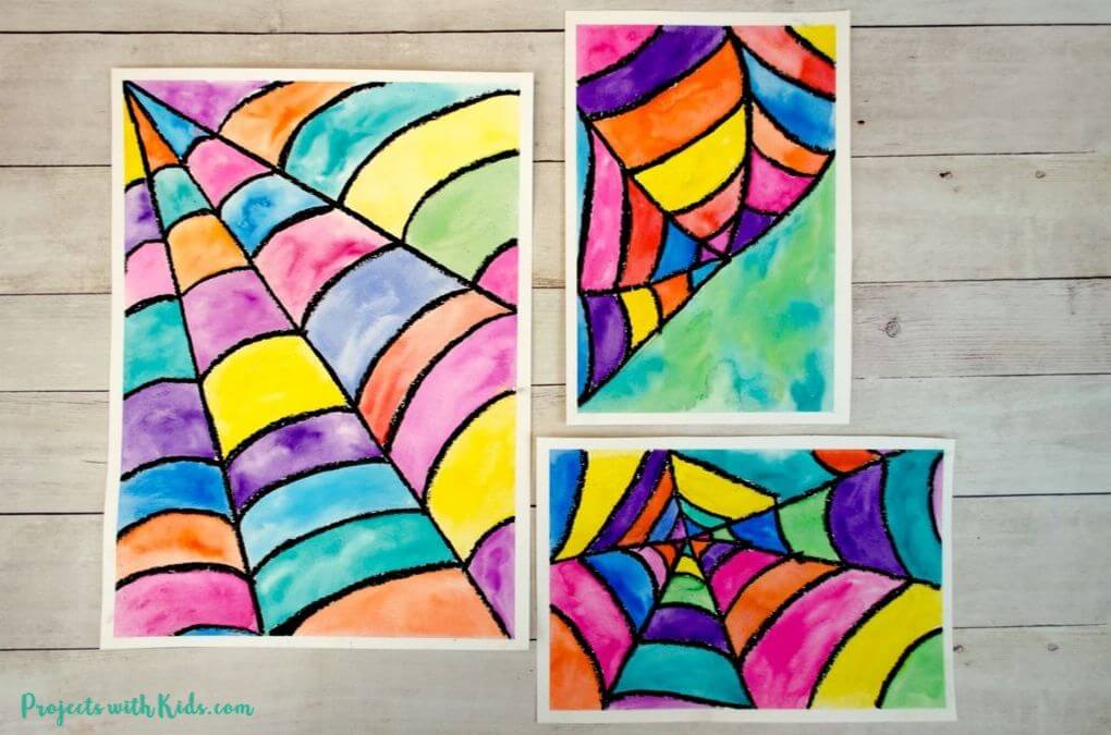 Watercolor Spider Web Art