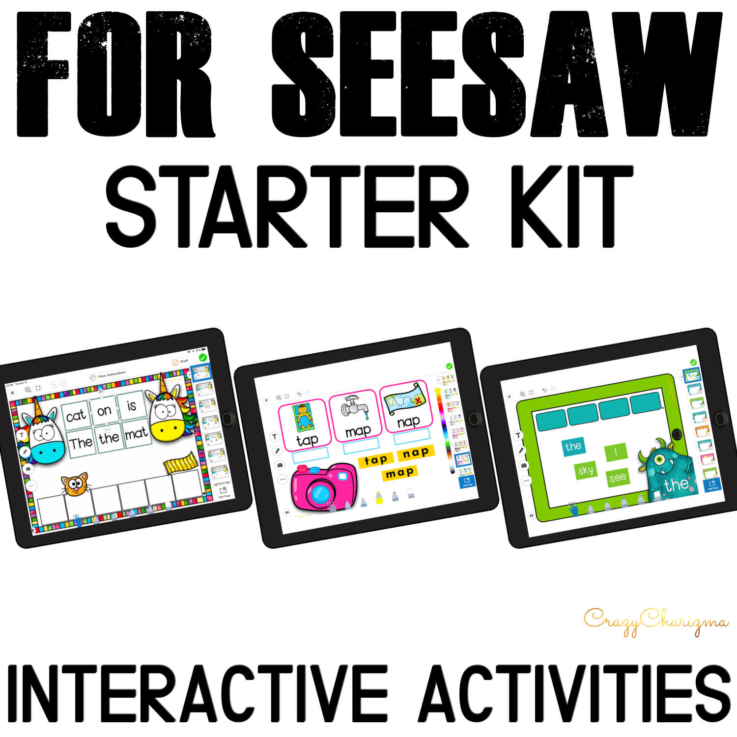 Need fun activities to use in Seesaw? Looking for engaging practice for distance learning? Try a paperless Starter Kit with interactive resources. Perfect for prek, kindergarten, first and second grade!