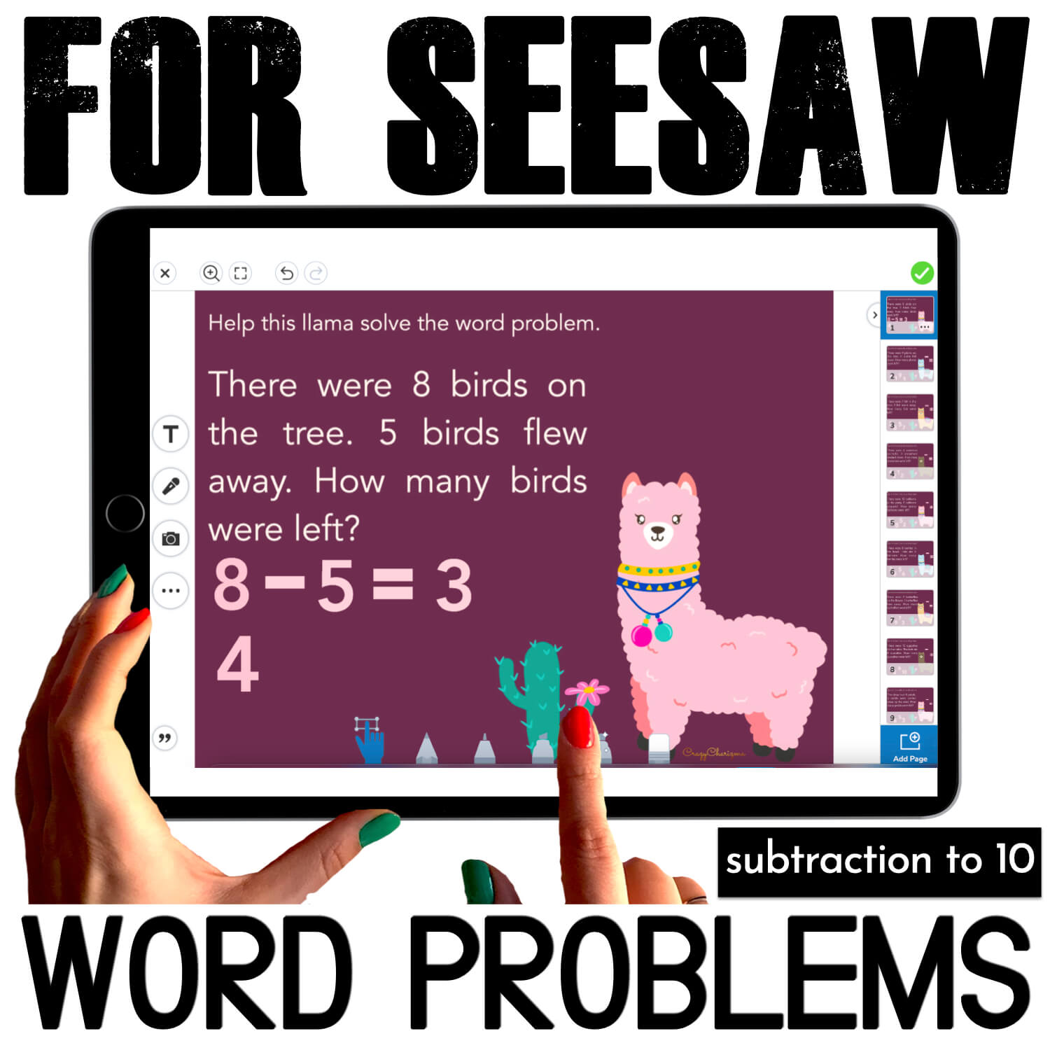 Seesaw Math Llamas