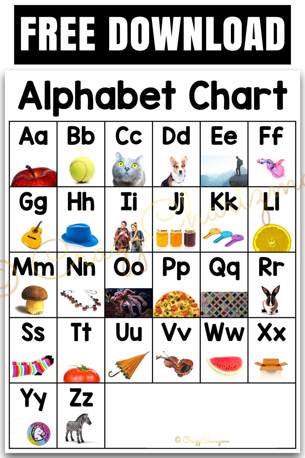 Free ABC and QWERTY Chart Download