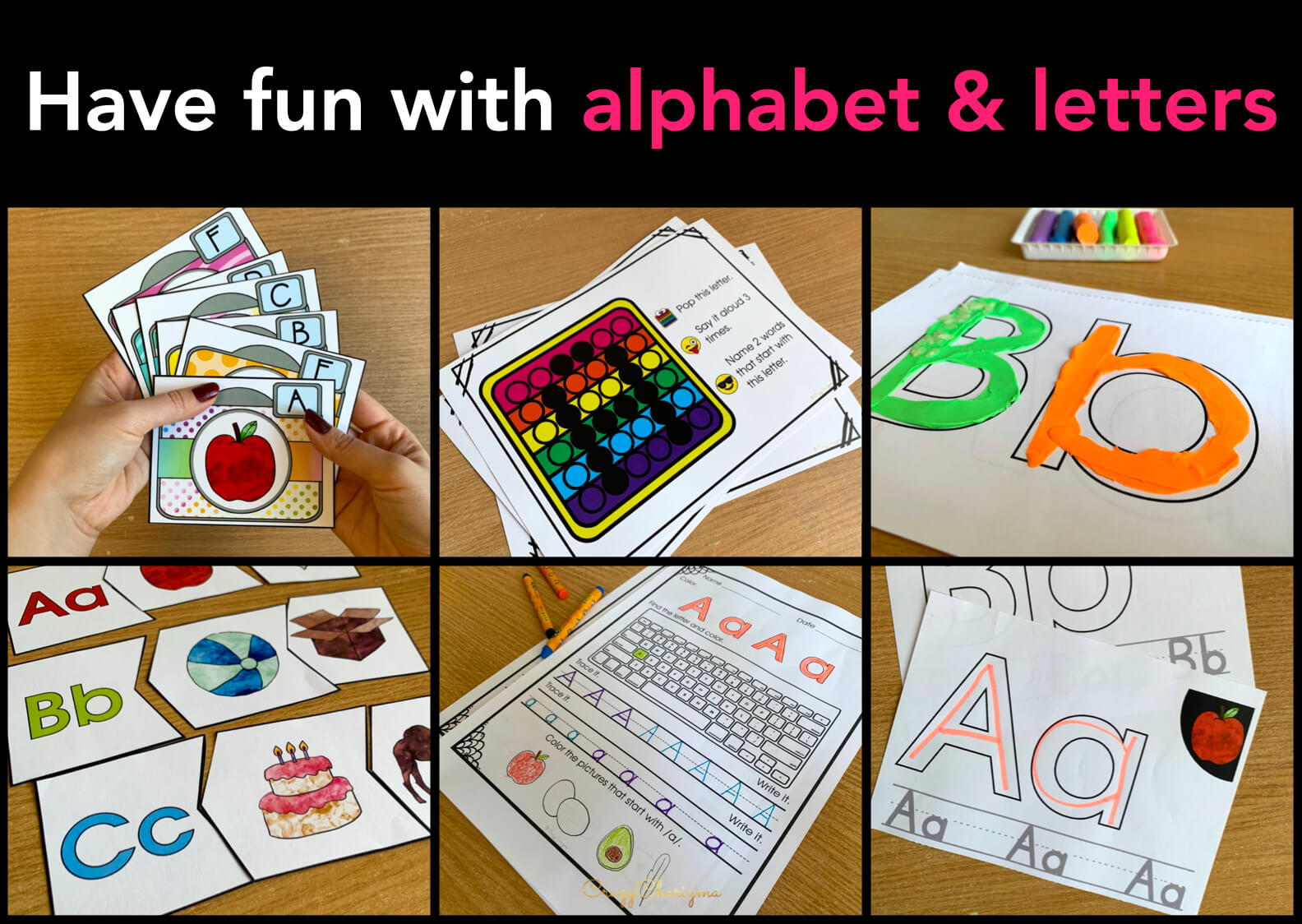 Alphabet hands-on activities, worksheets and centers