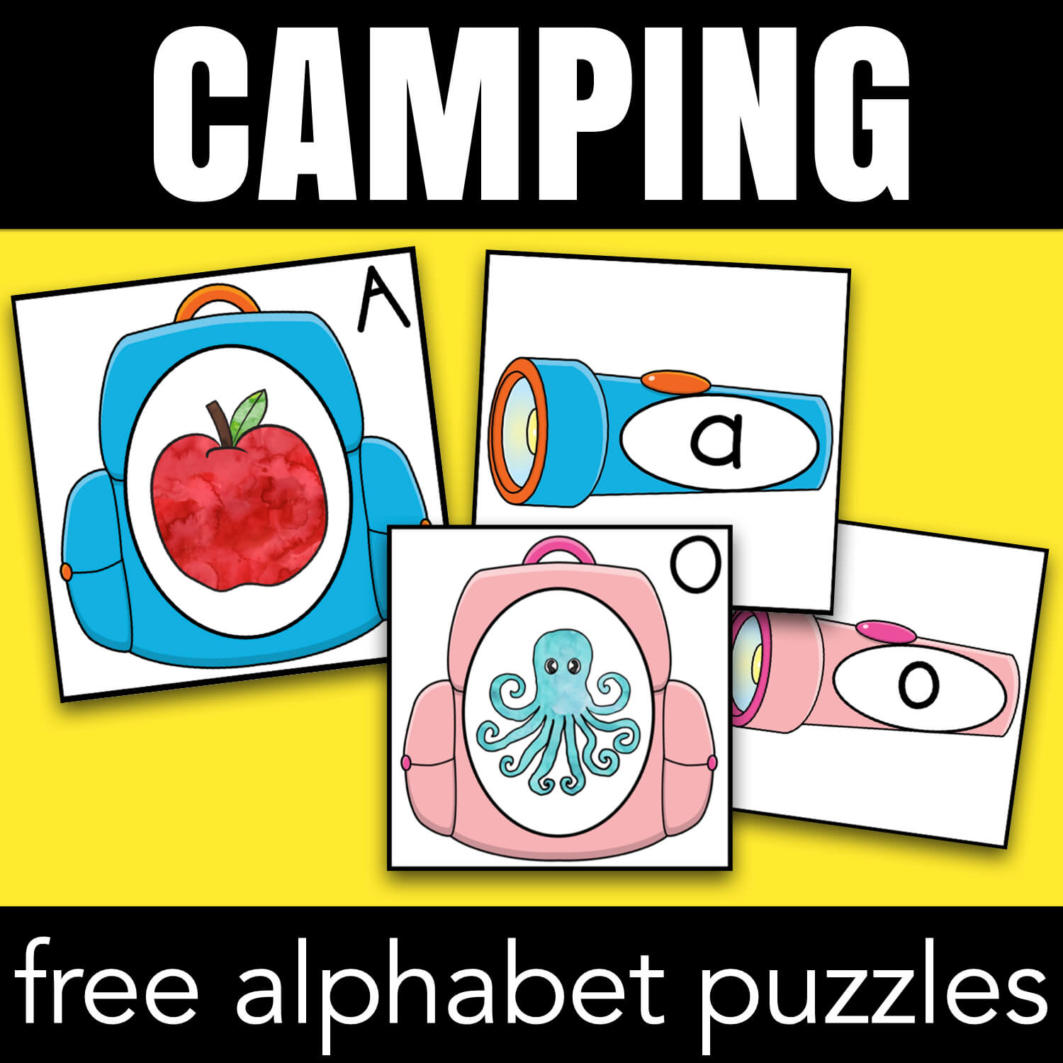 Camping Theme: Free Alphabet Puzzles Download