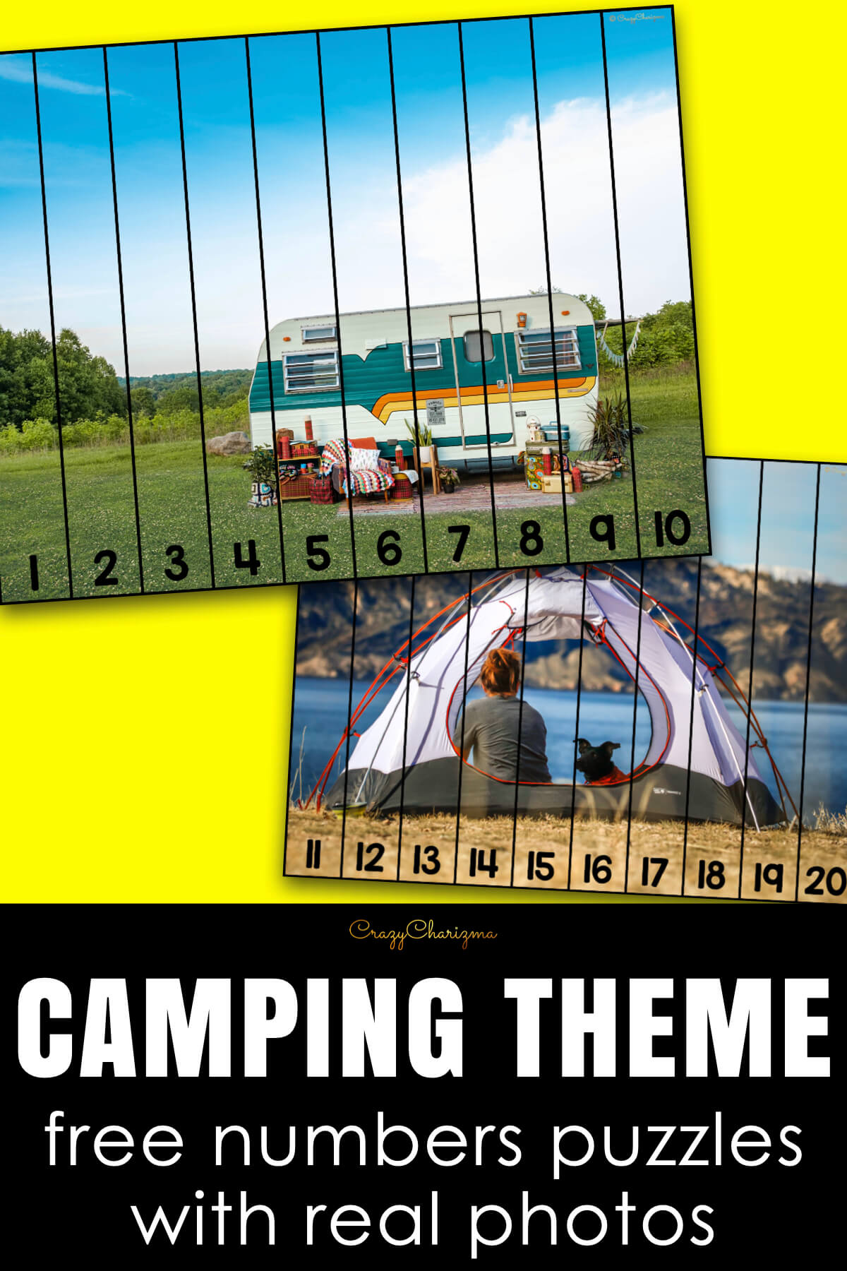 Explore engaging camping math activities for kids! Download free numbers puzzles with real camping-themed photos. Let the camping math adventure begin!