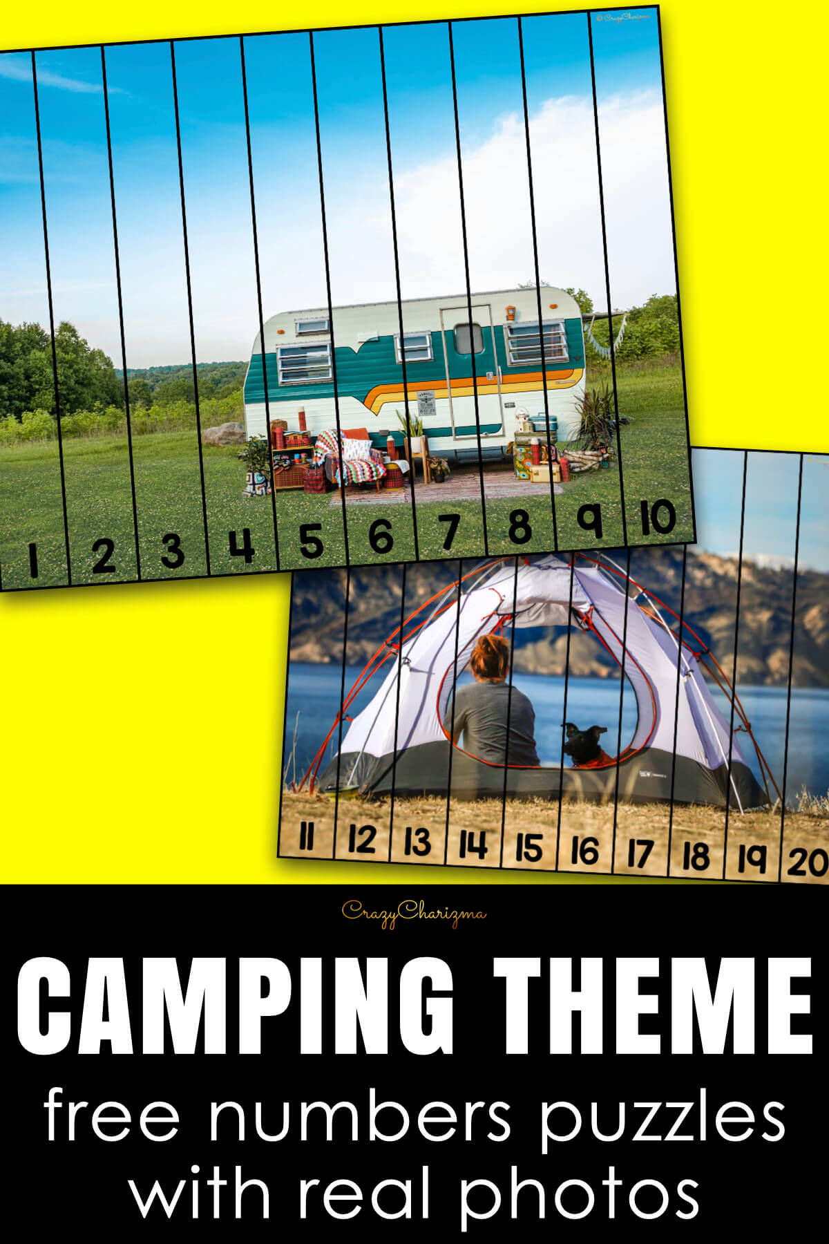 Camping Math Activities: Free Numbers Puzzles with Real Photos