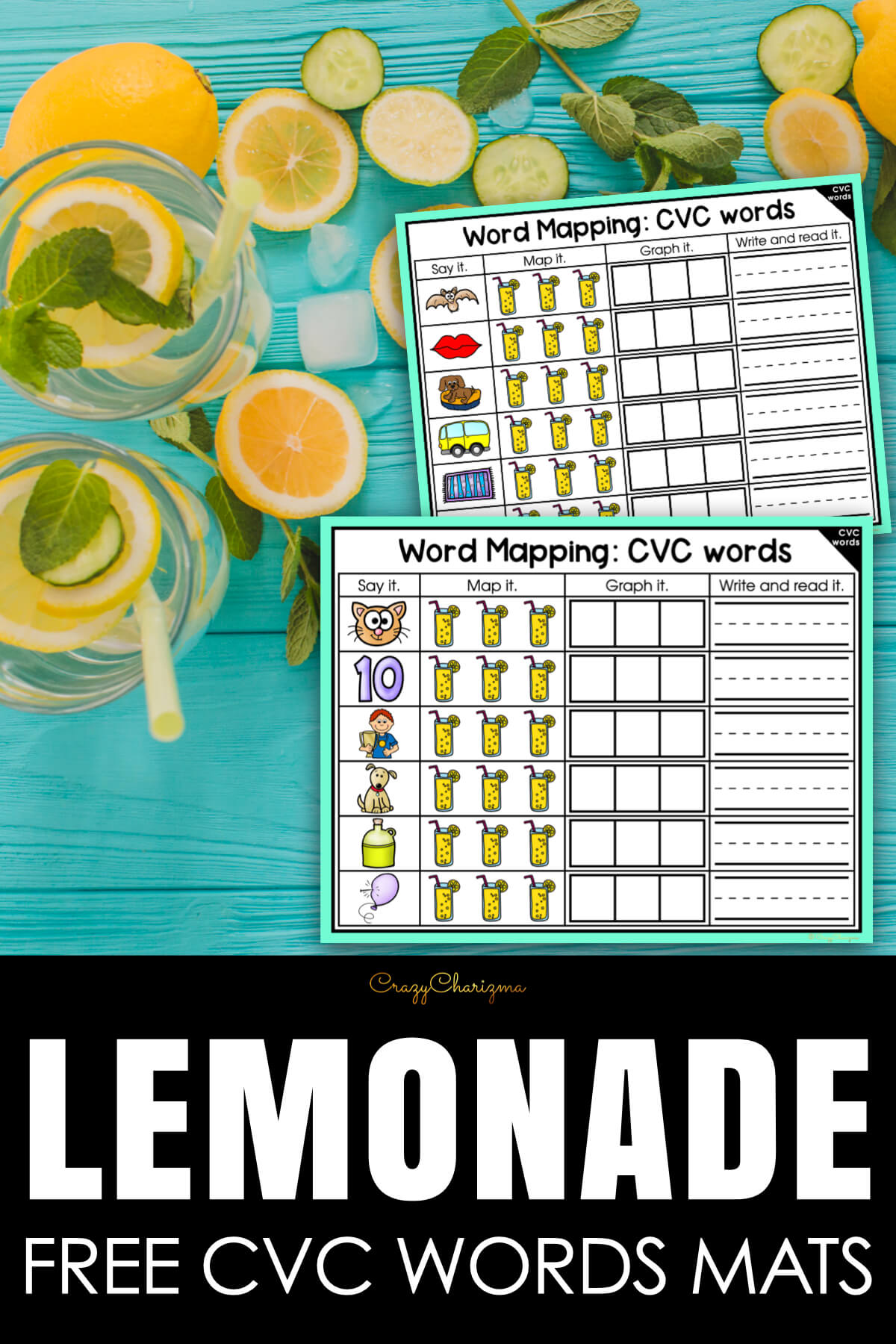 Unleash the Magic of Free Lemonade Printables with CVC Word Mapping Mats!