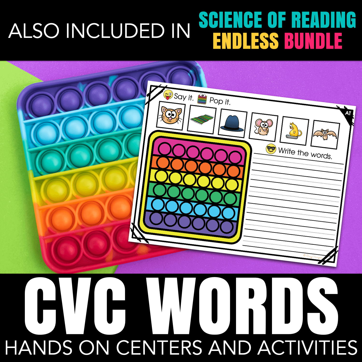 CVC Word Games Phoneme Grapheme Mapping Science of Reading Centers