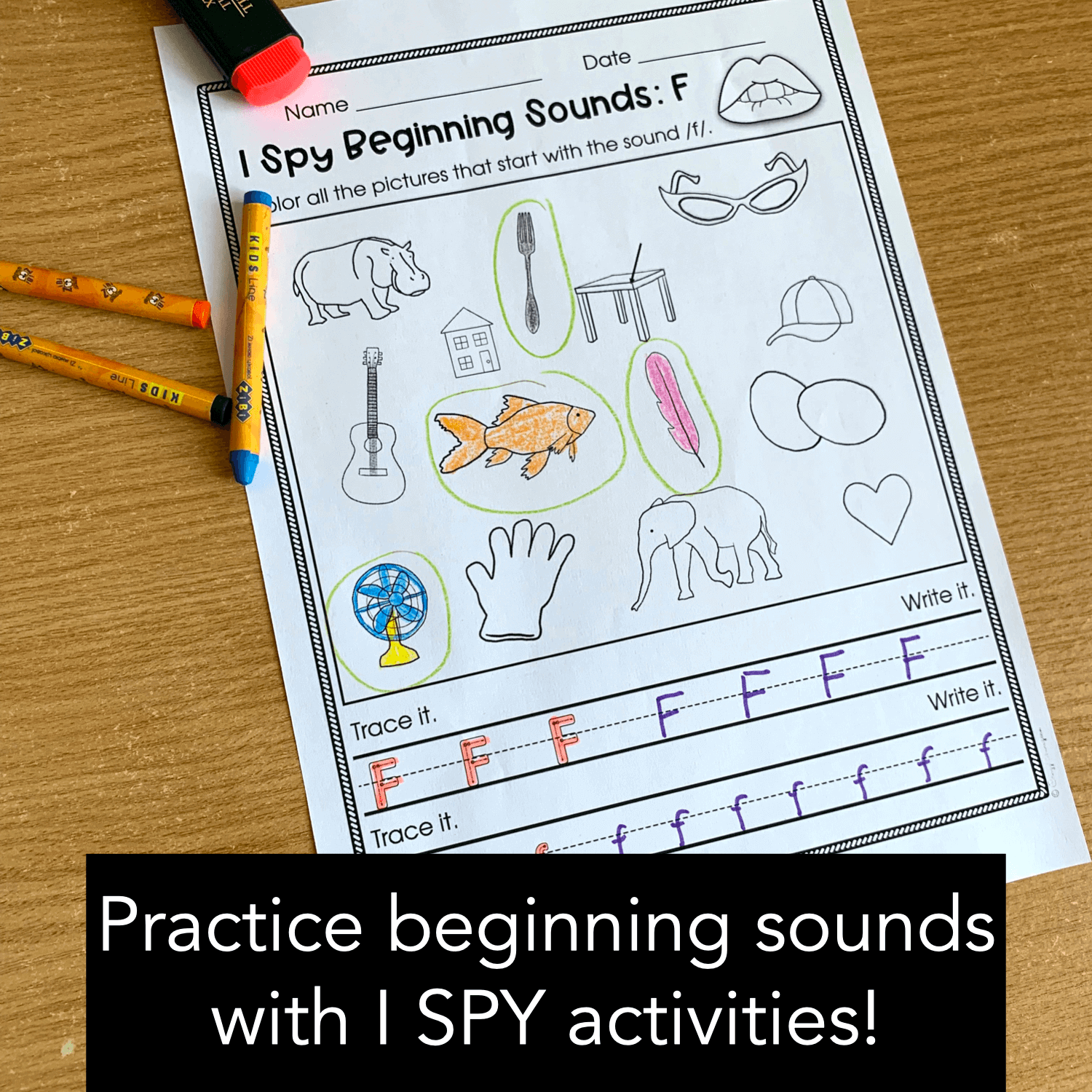 I Spy Beginning Sounds Worksheets - resource in action photo 1