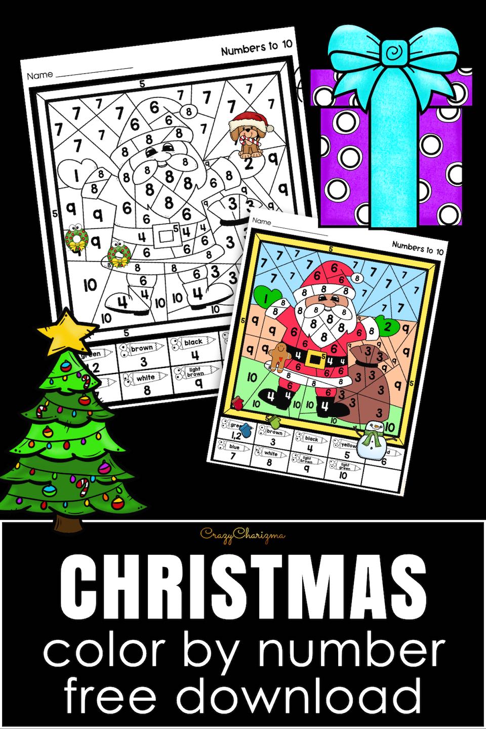 Bring holiday cheer to learning with our Free Christmas Color by Number Printables for preschoolers and kindergarteners. Perfect for educators and homeschoolers to teach number recognition and color matching.