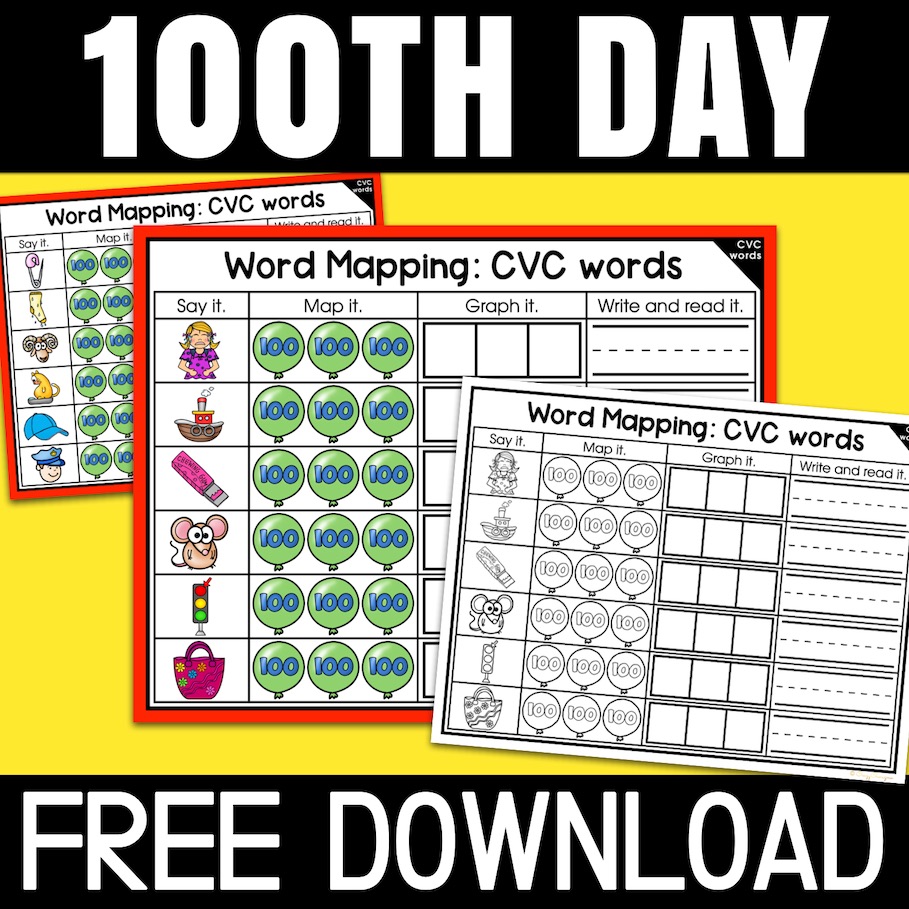 100th day of school free printable