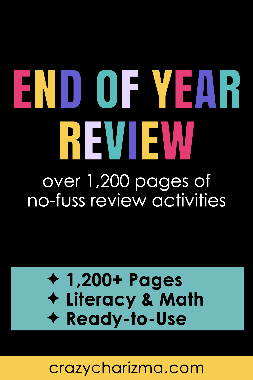 Grab this end of year kindergarten activities bundle—1,200+ pages of literacy and math review. The ultimate kindergarten review bundle to finish strong!